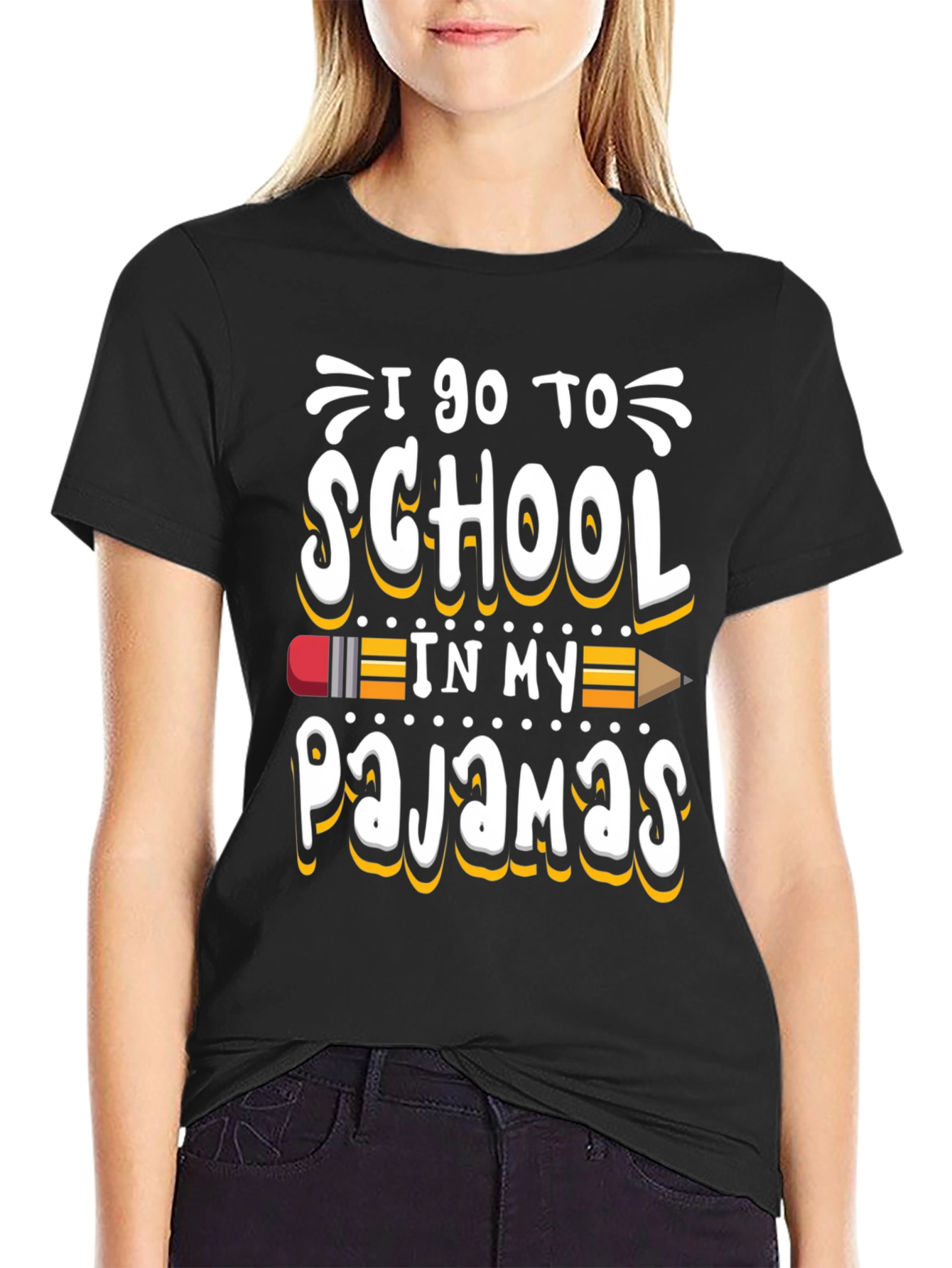 I Go to School in My Pajamas Graphic Tee