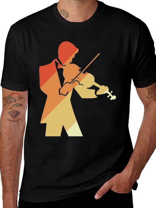 Retro Violin Player Graphic Tee