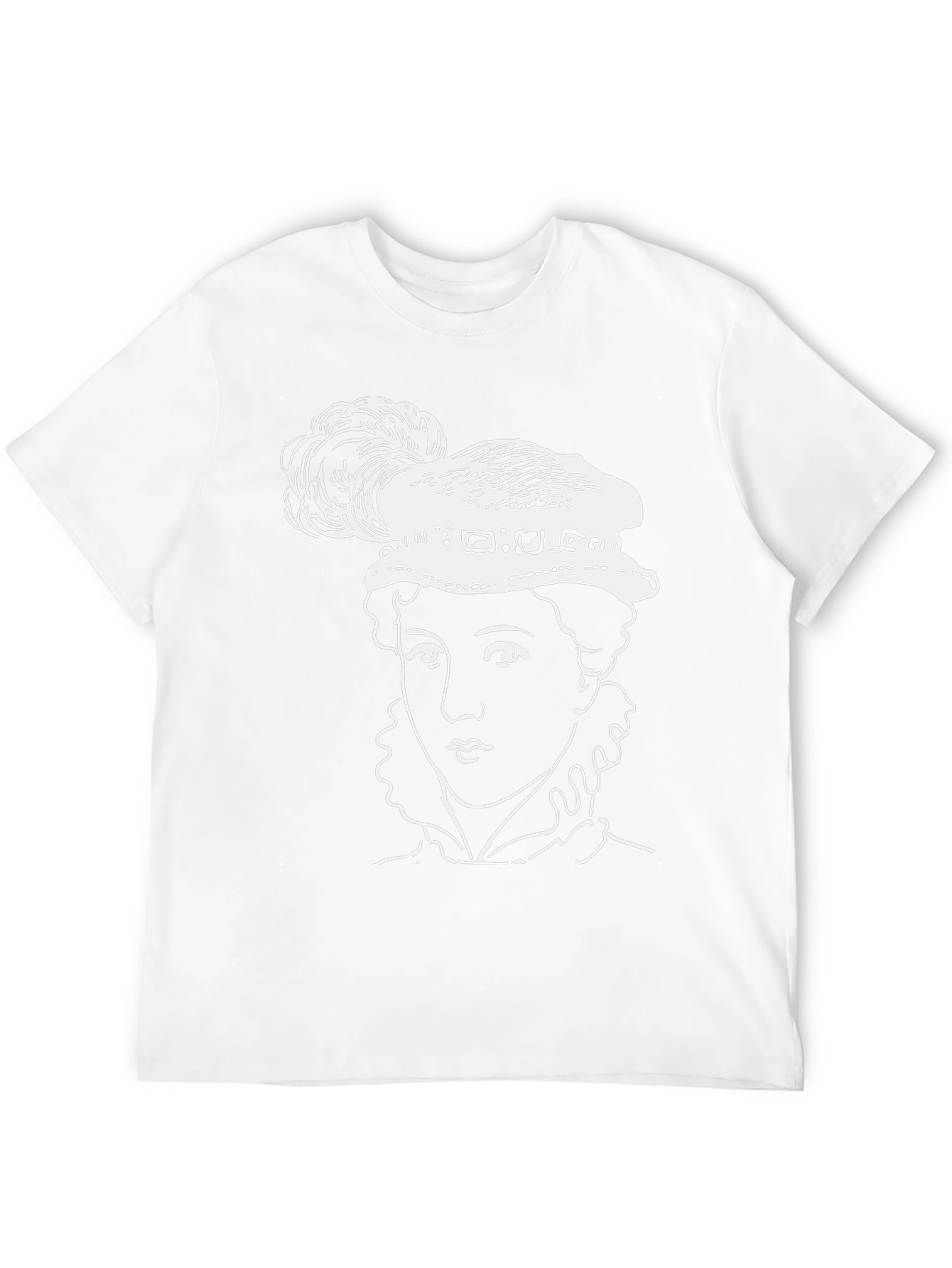 Black T-Shirt with Elizabethan Woman Graphic