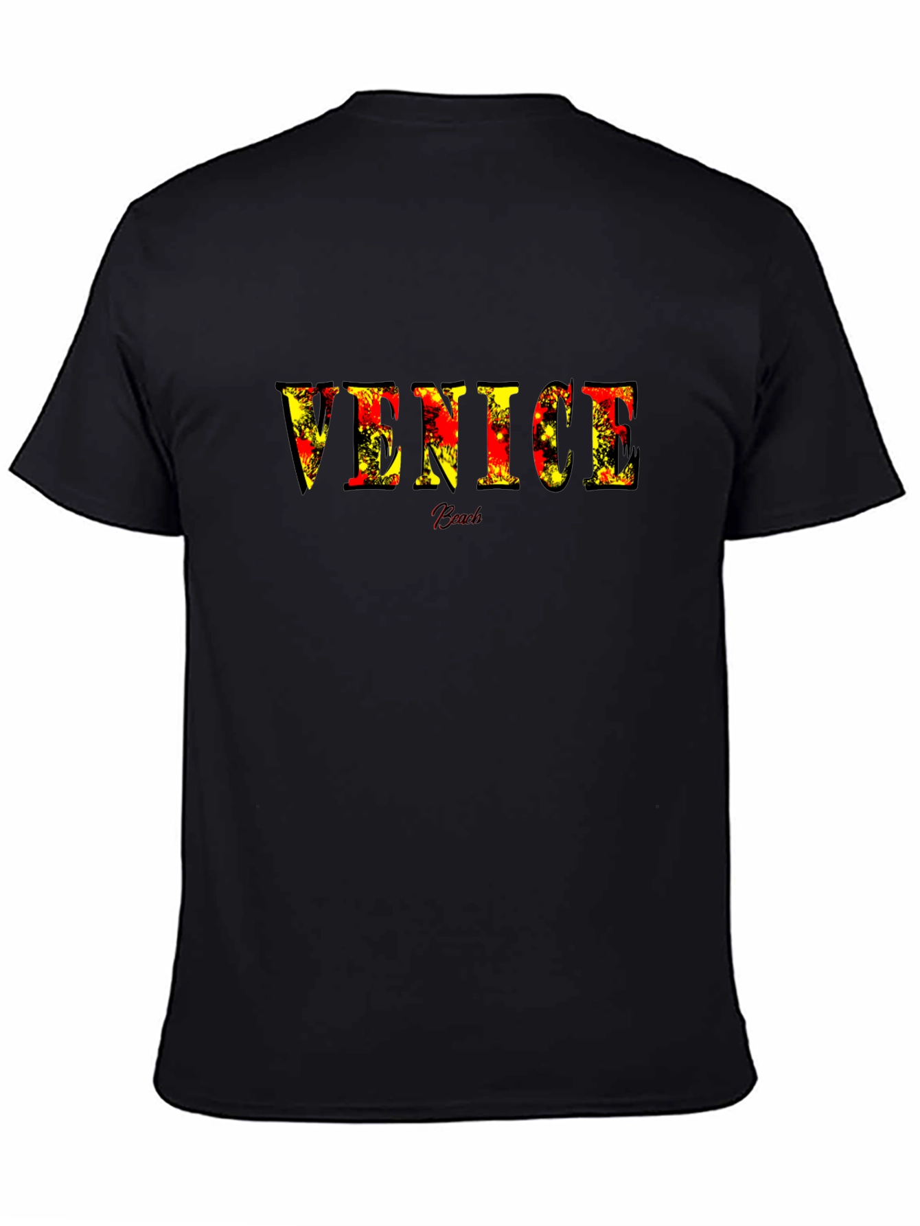 Venice Beach Graphic Tee - Stylish Black Cotton T-Shirt