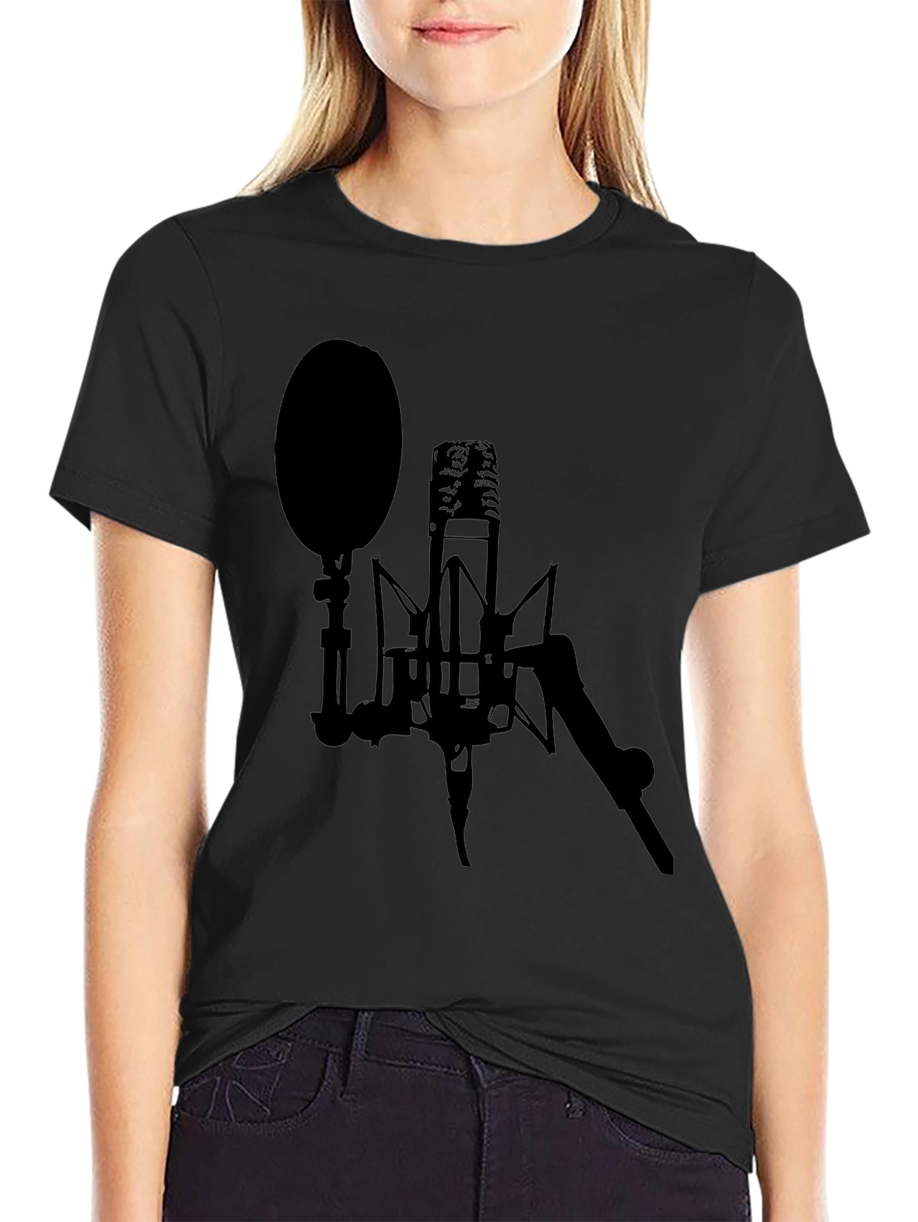 Studio Microphone Black Graphic Tee