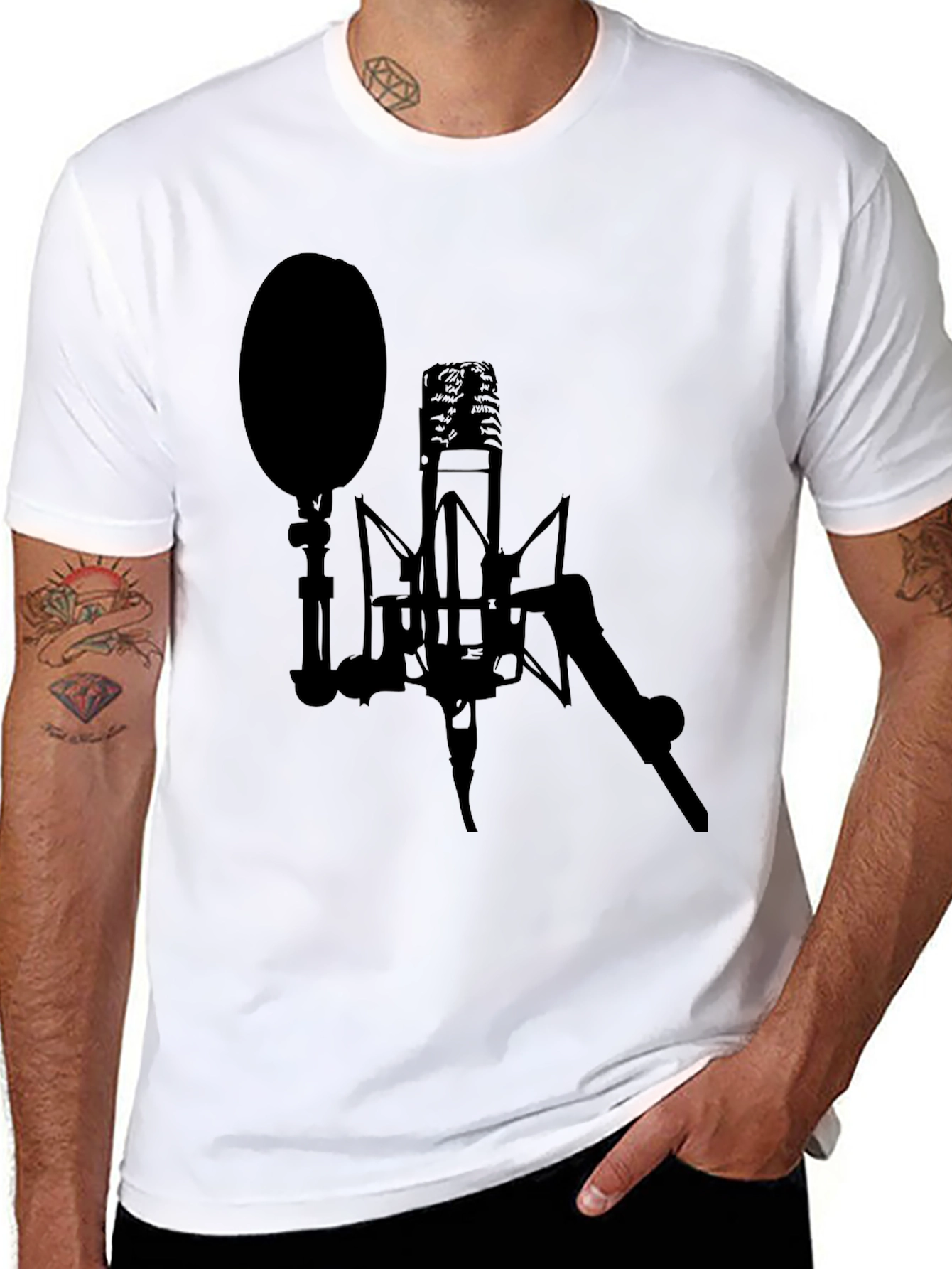 Studio Microphone Black Graphic Tee