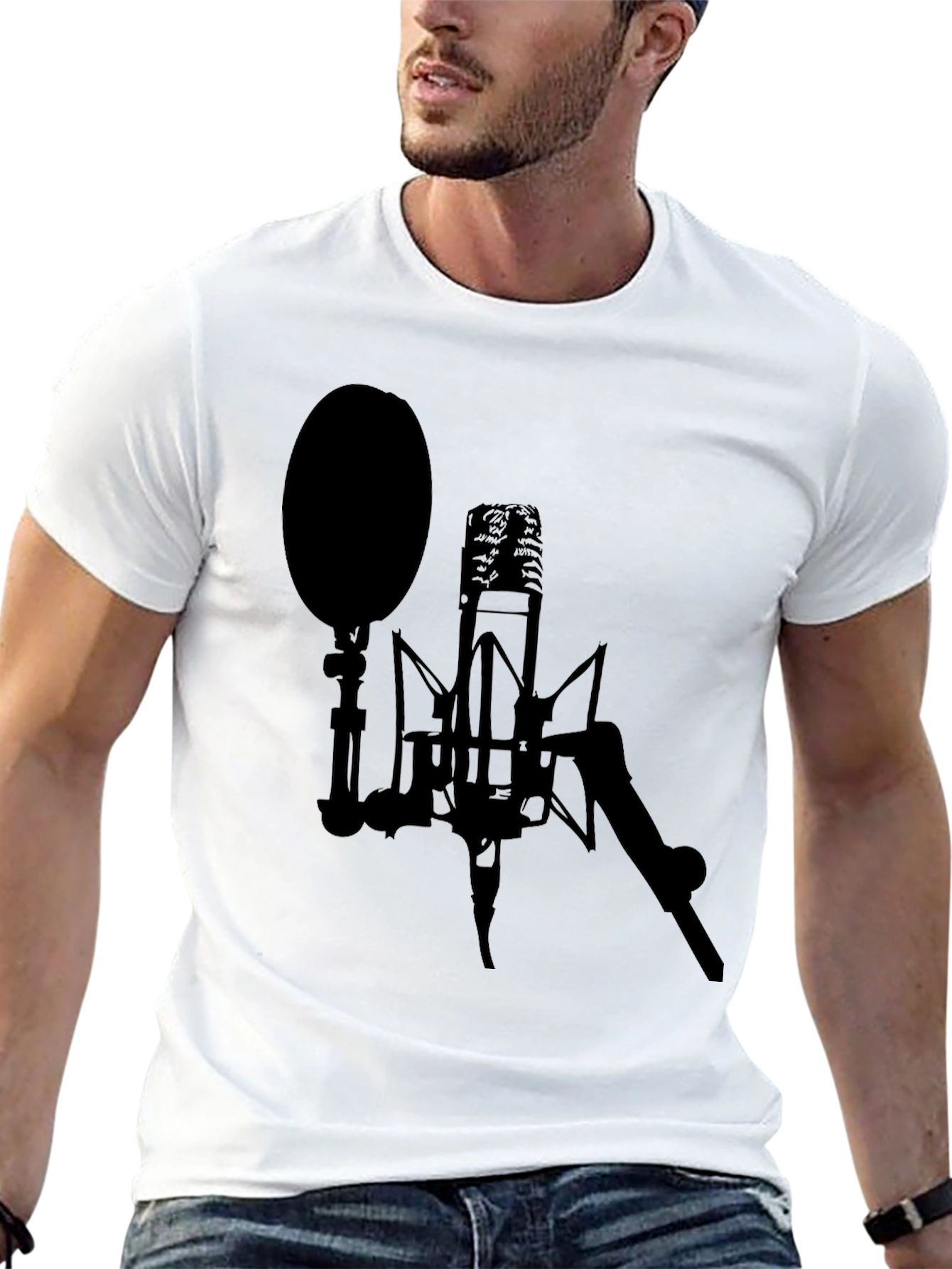 Studio Microphone Black Graphic Tee