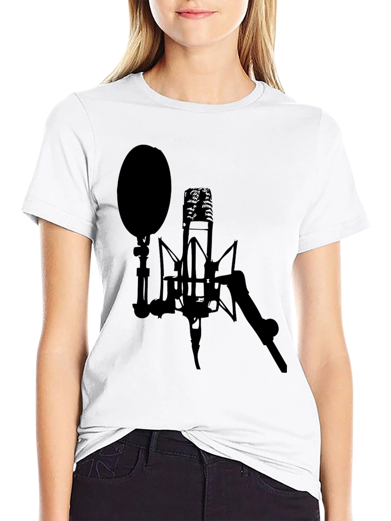 Studio Microphone Black Graphic Tee