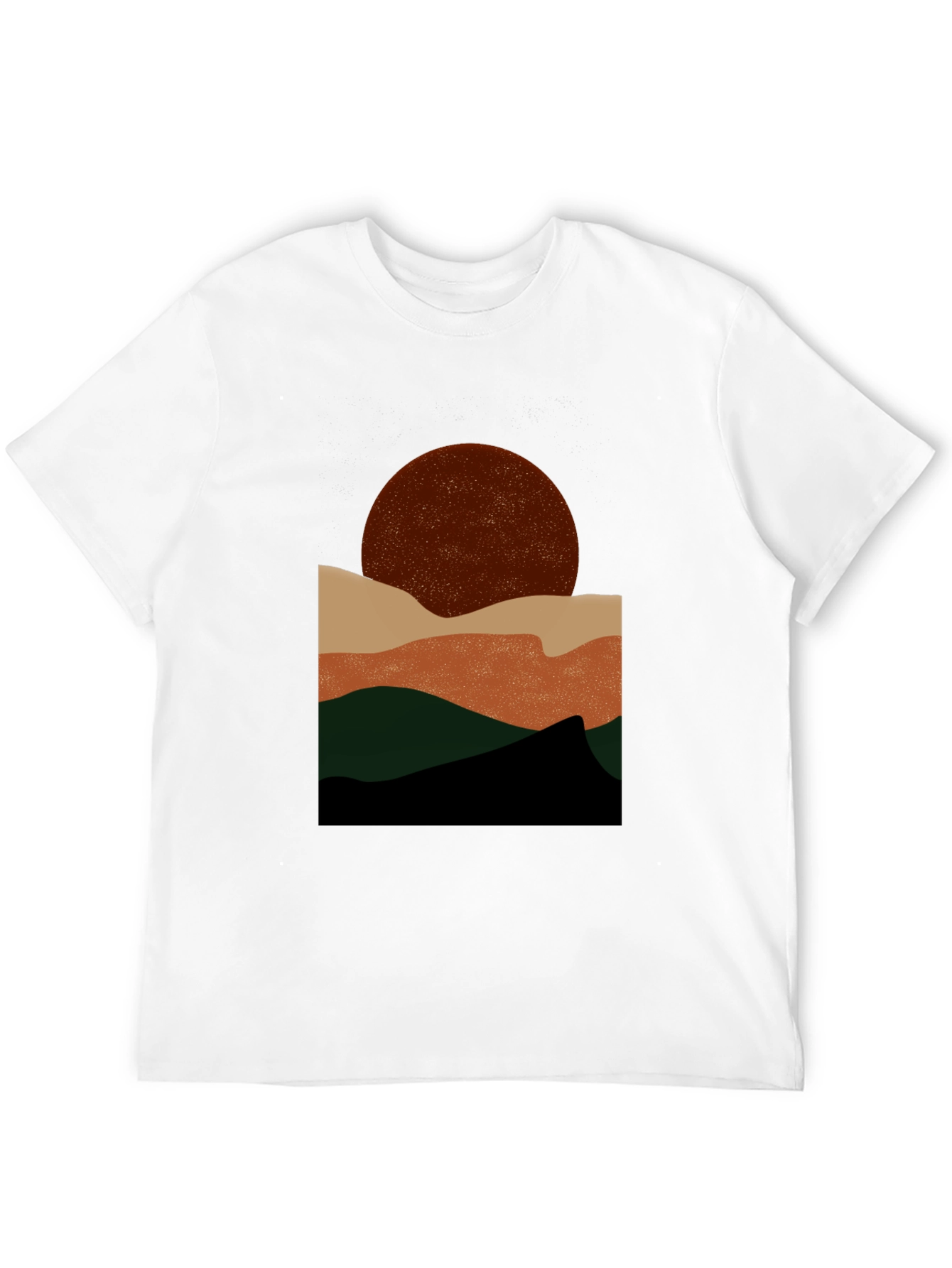 Abstract Mountain Sunset Graphic Tee - Black
