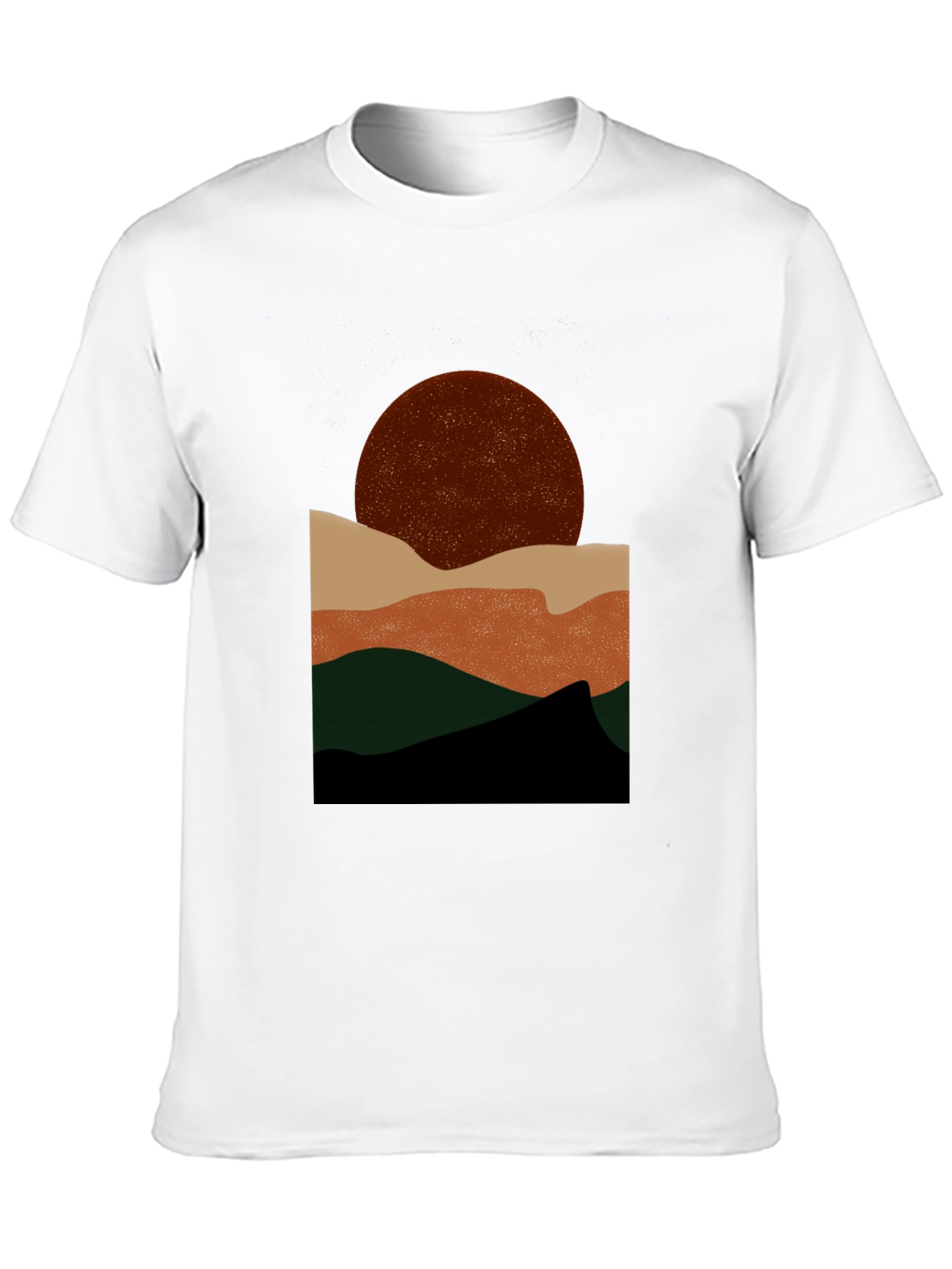 Abstract Mountain Sunset Graphic Tee - Black