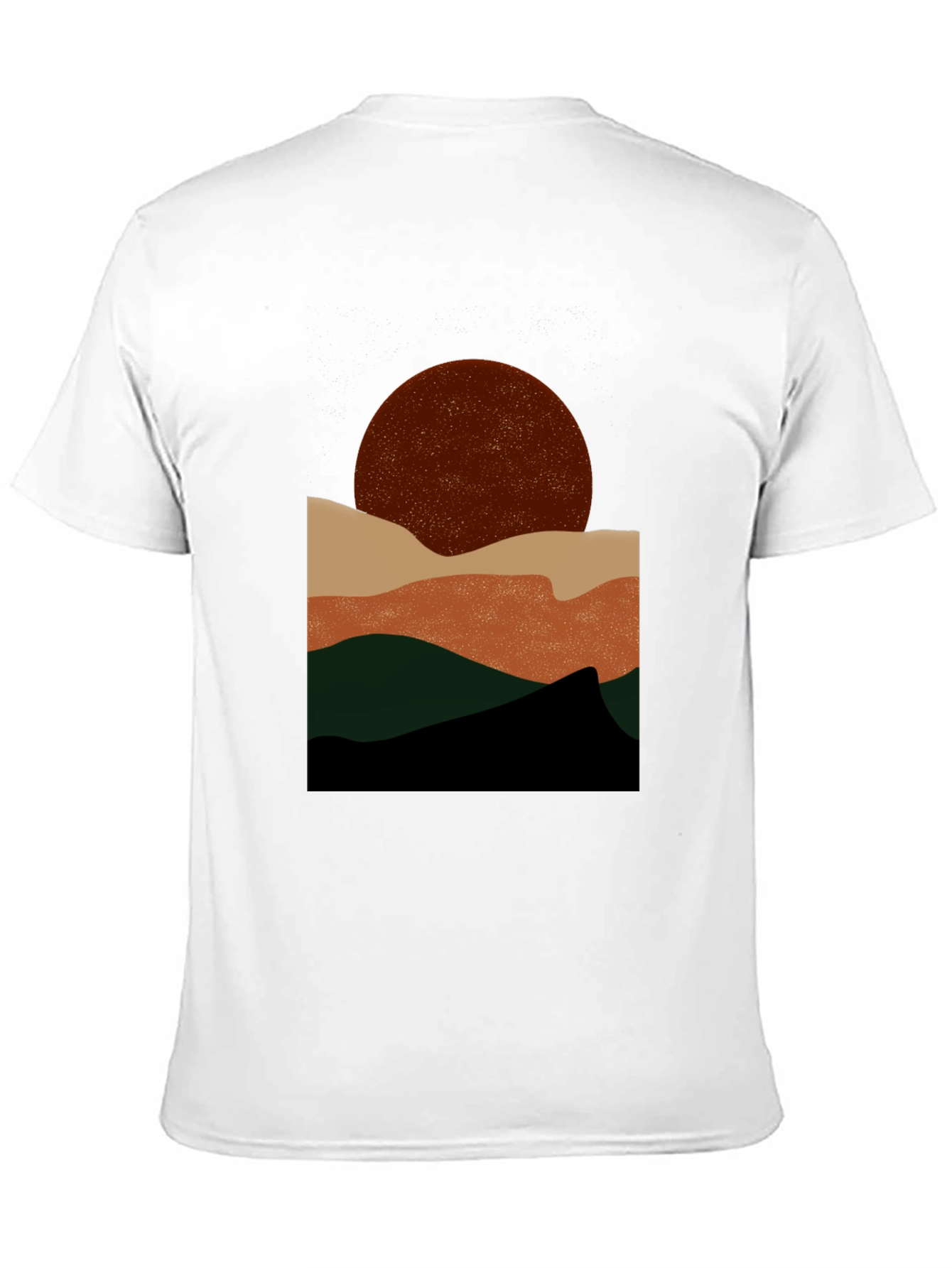 Abstract Mountain Sunset Graphic Tee - Black