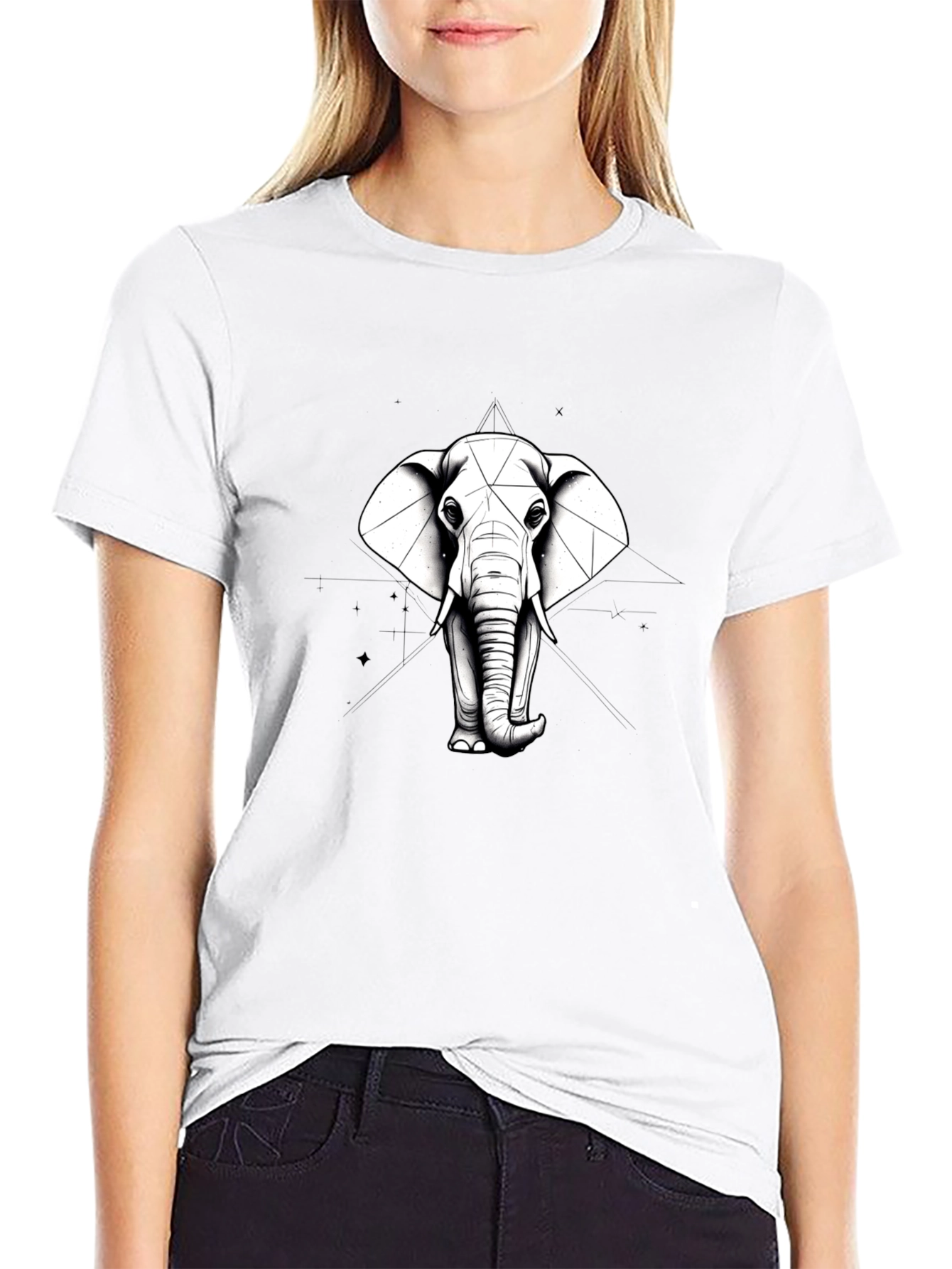 Elephant Geometric T-Shirt - Unisex Graphic Tee