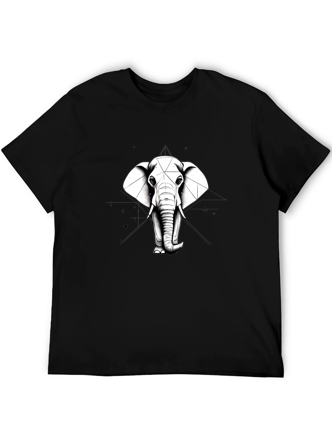 Elephant Geometric T-Shirt - Unisex Graphic Tee