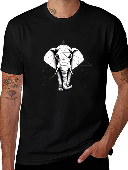 Elephant Geometric T-Shirt - Unisex Graphic Tee