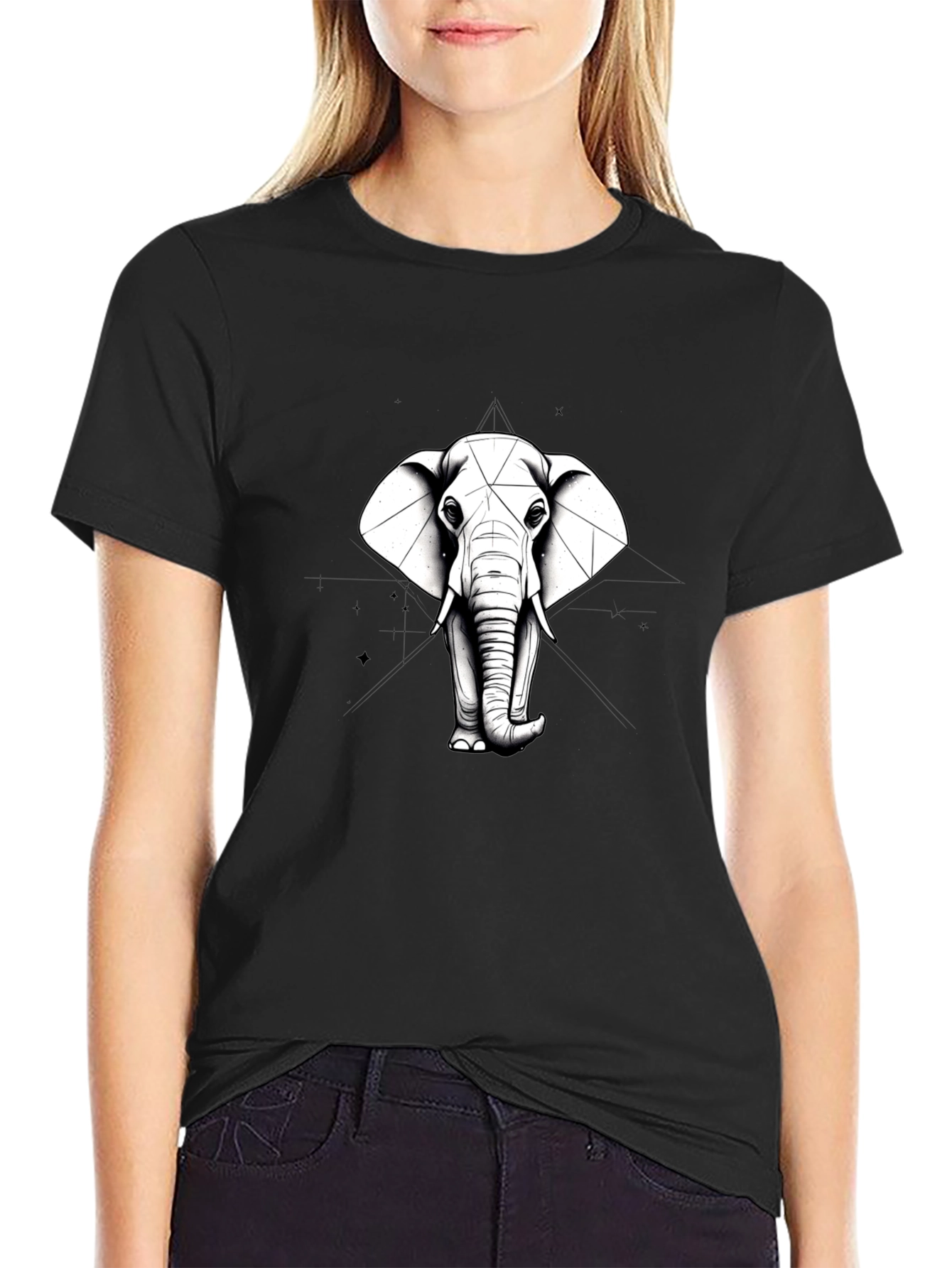 Elephant Geometric T-Shirt - Unisex Graphic Tee