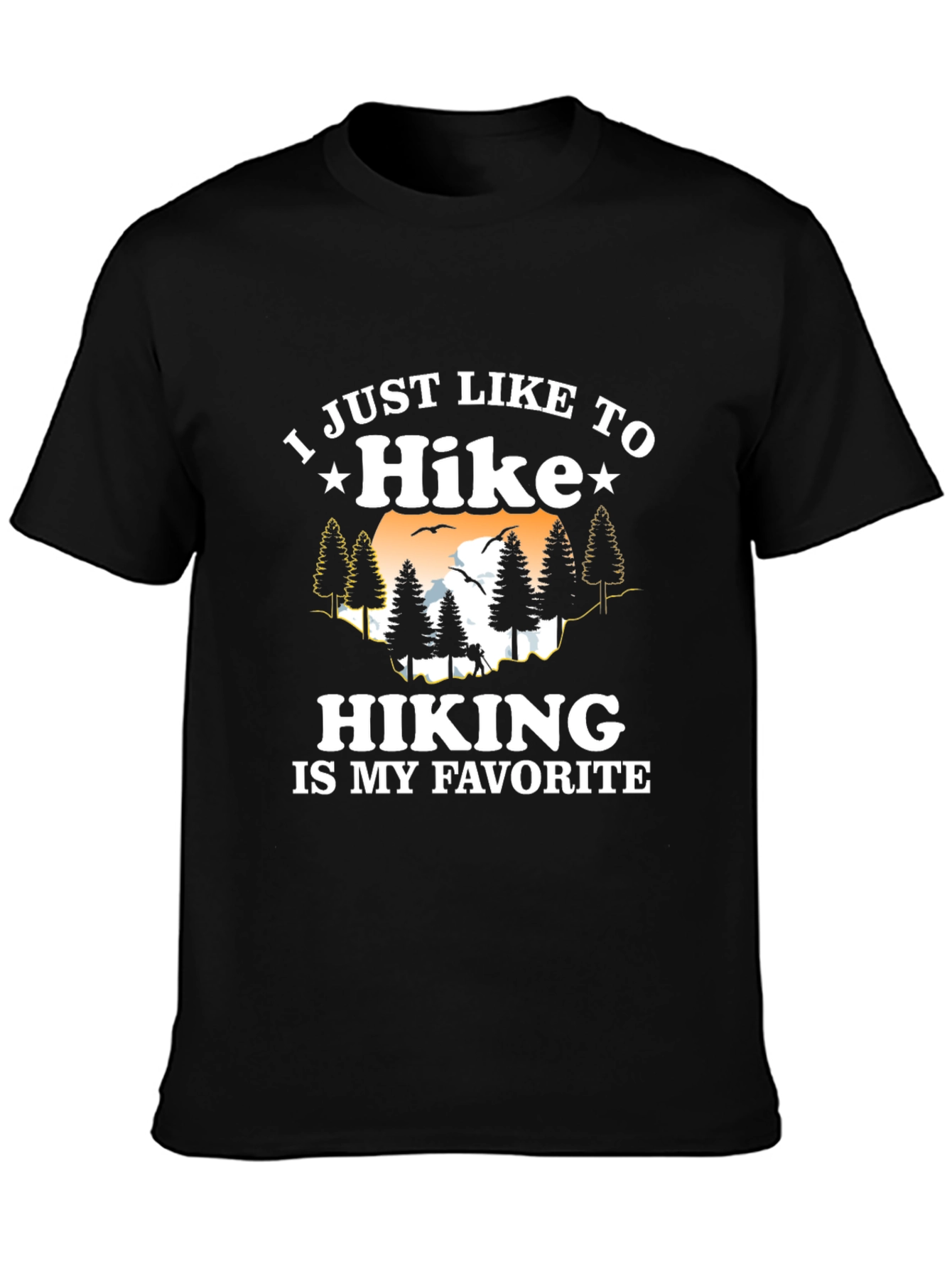 Hike Favorite Black Tee Hiking Graphic