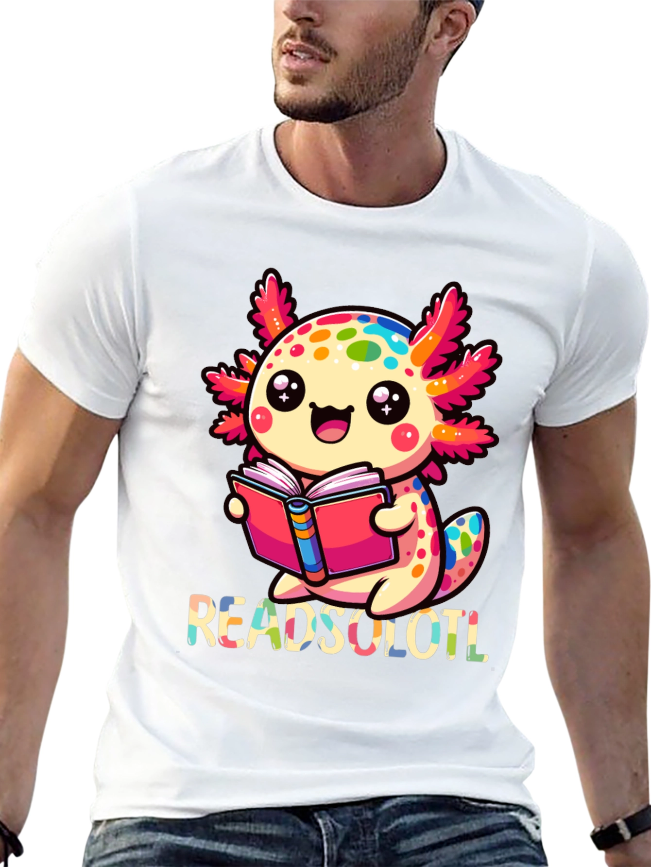 Readsolotl T-Shirt - Cute Axolotl Reading Book