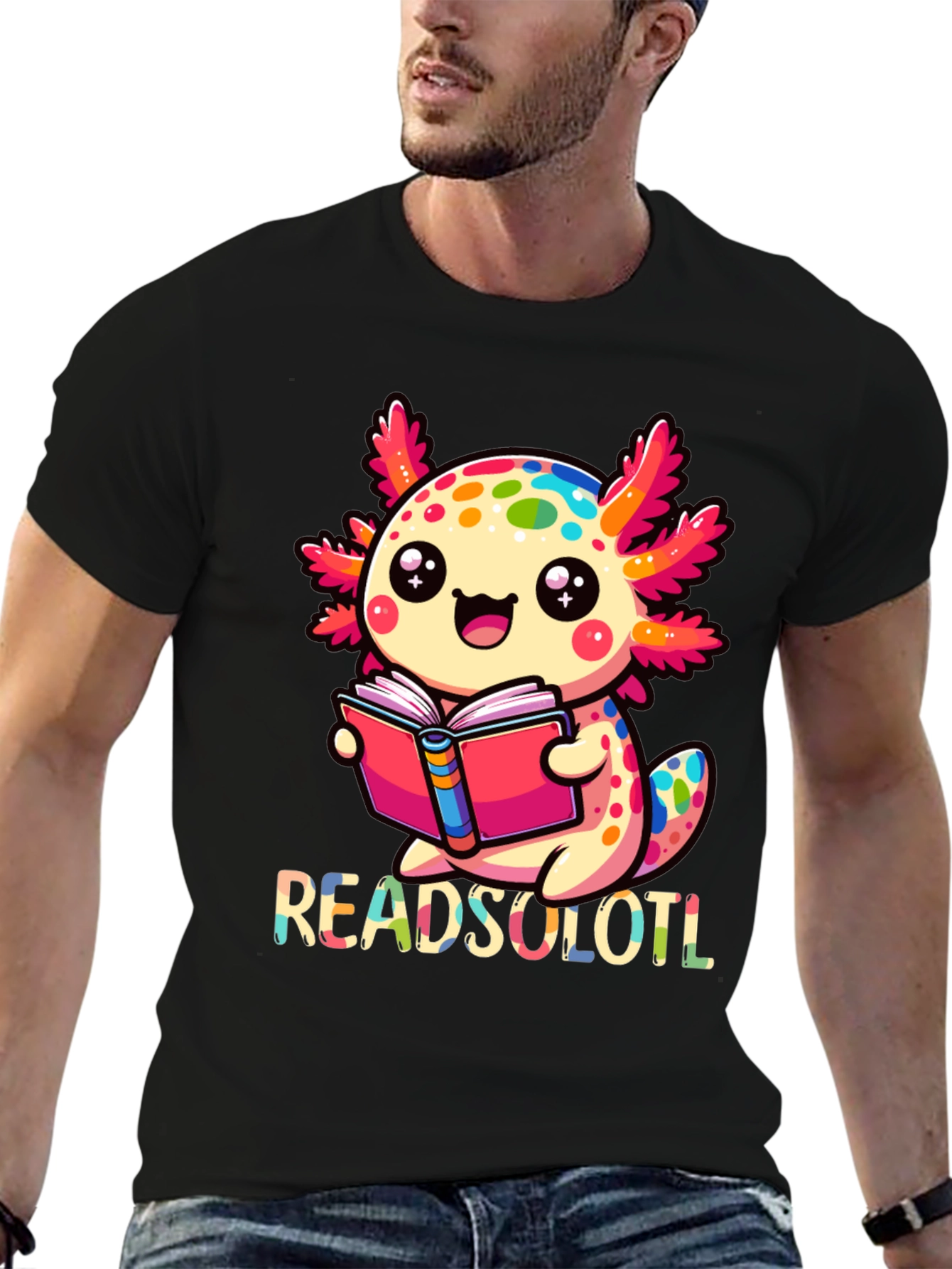 Readsolotl T-Shirt - Cute Axolotl Reading Book
