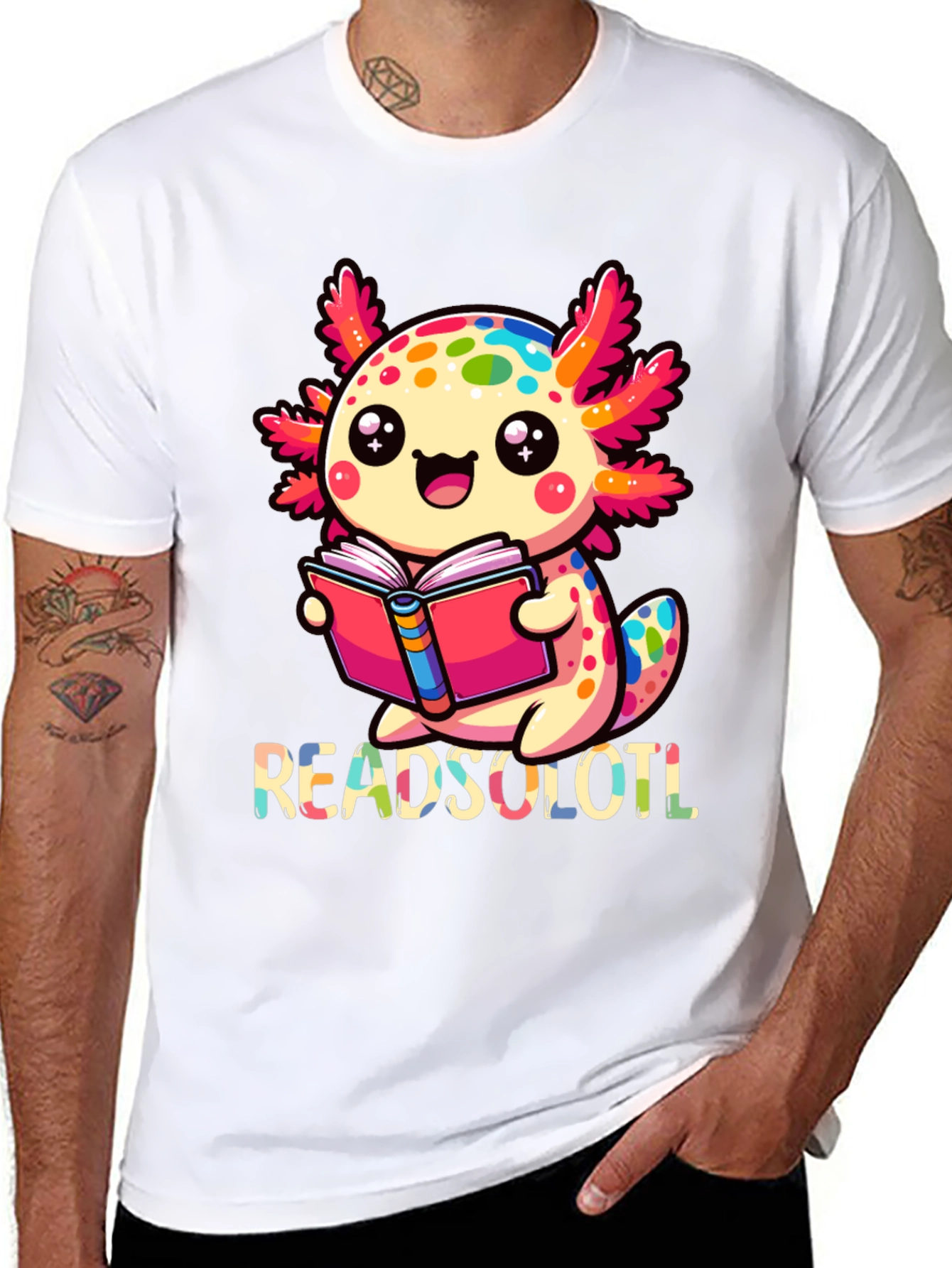 Readsolotl T-Shirt - Cute Axolotl Reading Book