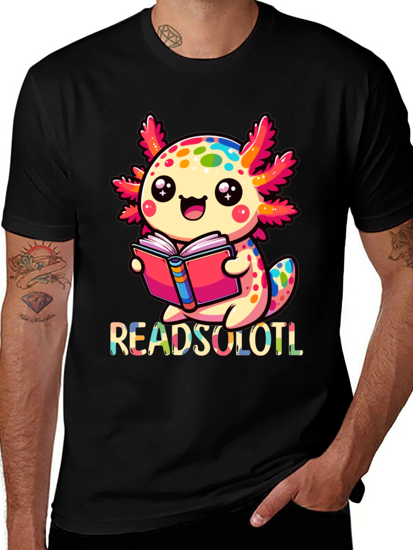 Readsolotl T-Shirt - Cute Axolotl Reading Book