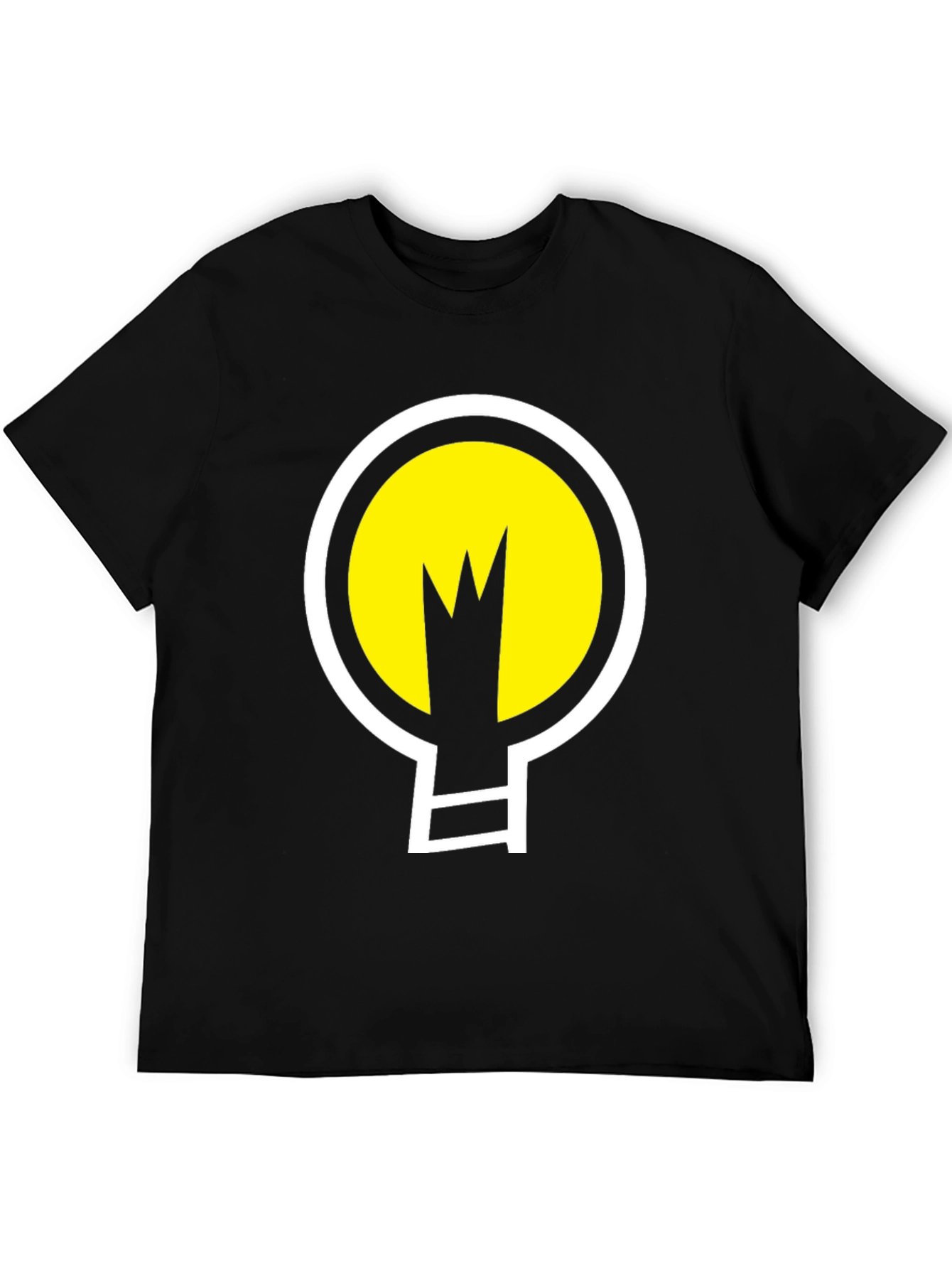 Abstract Light Bulb Graphic Tee - Black