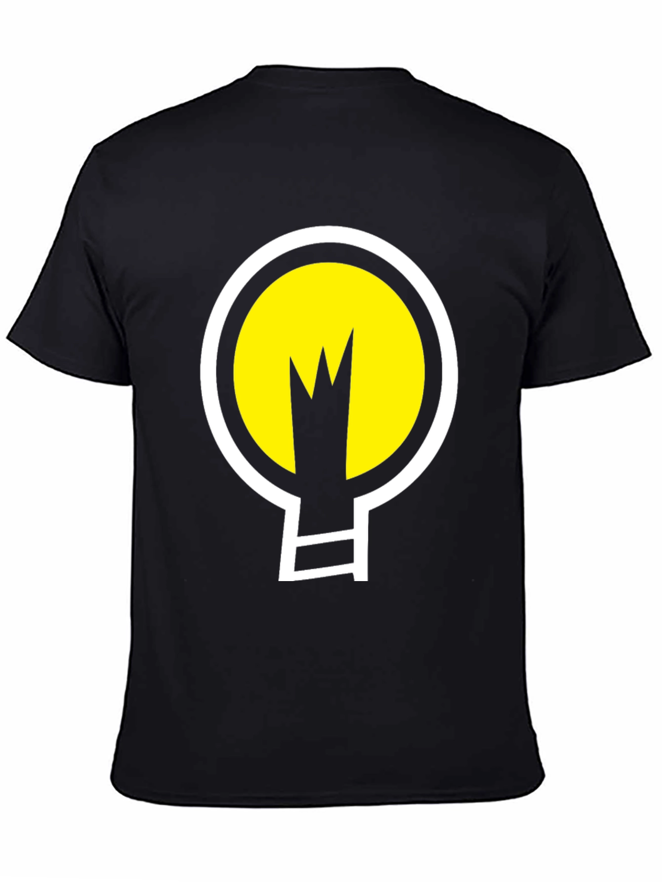 Abstract Light Bulb Graphic Tee - Black