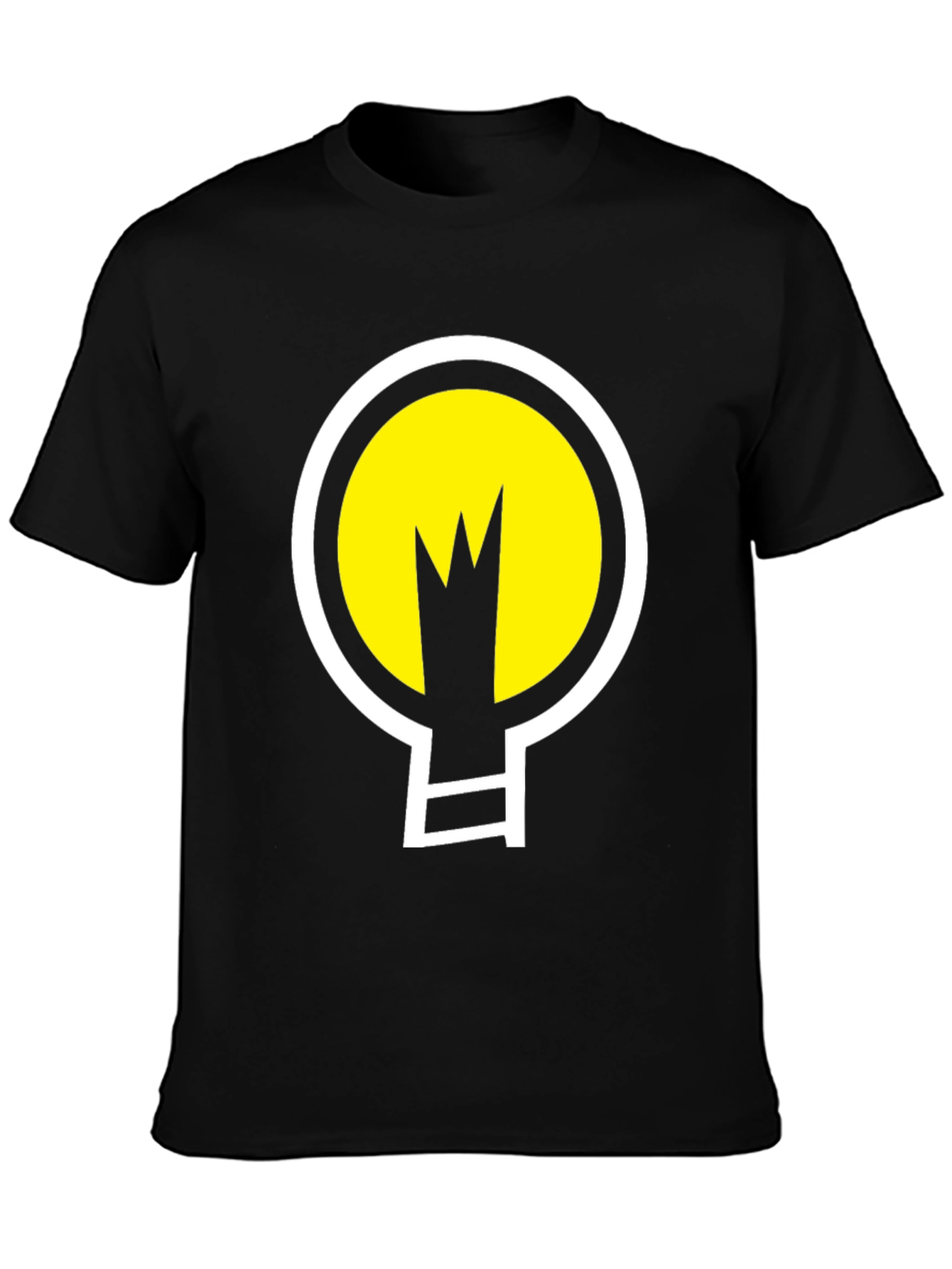 Abstract Light Bulb Graphic Tee - Black