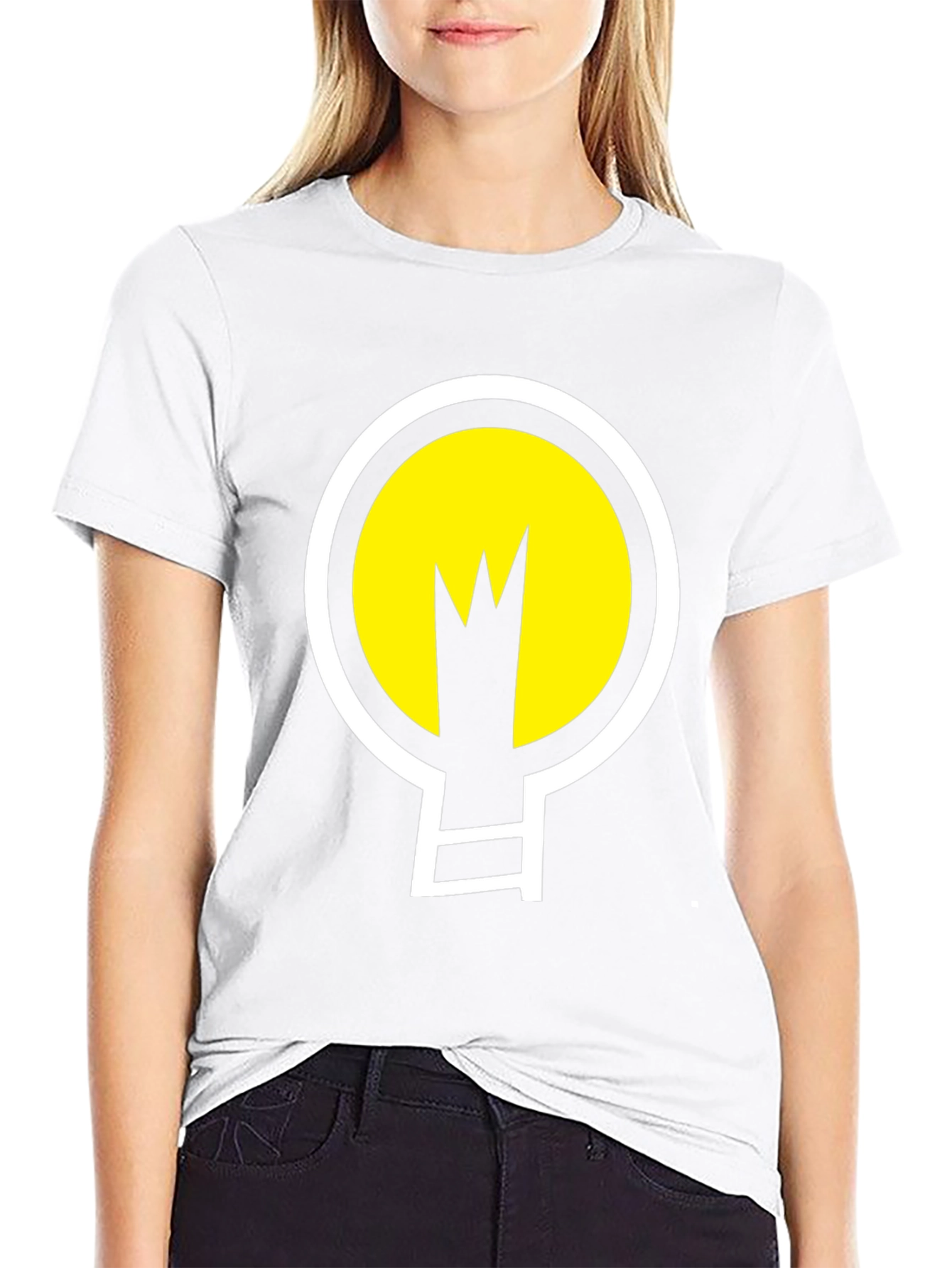Abstract Light Bulb Graphic Tee - Black