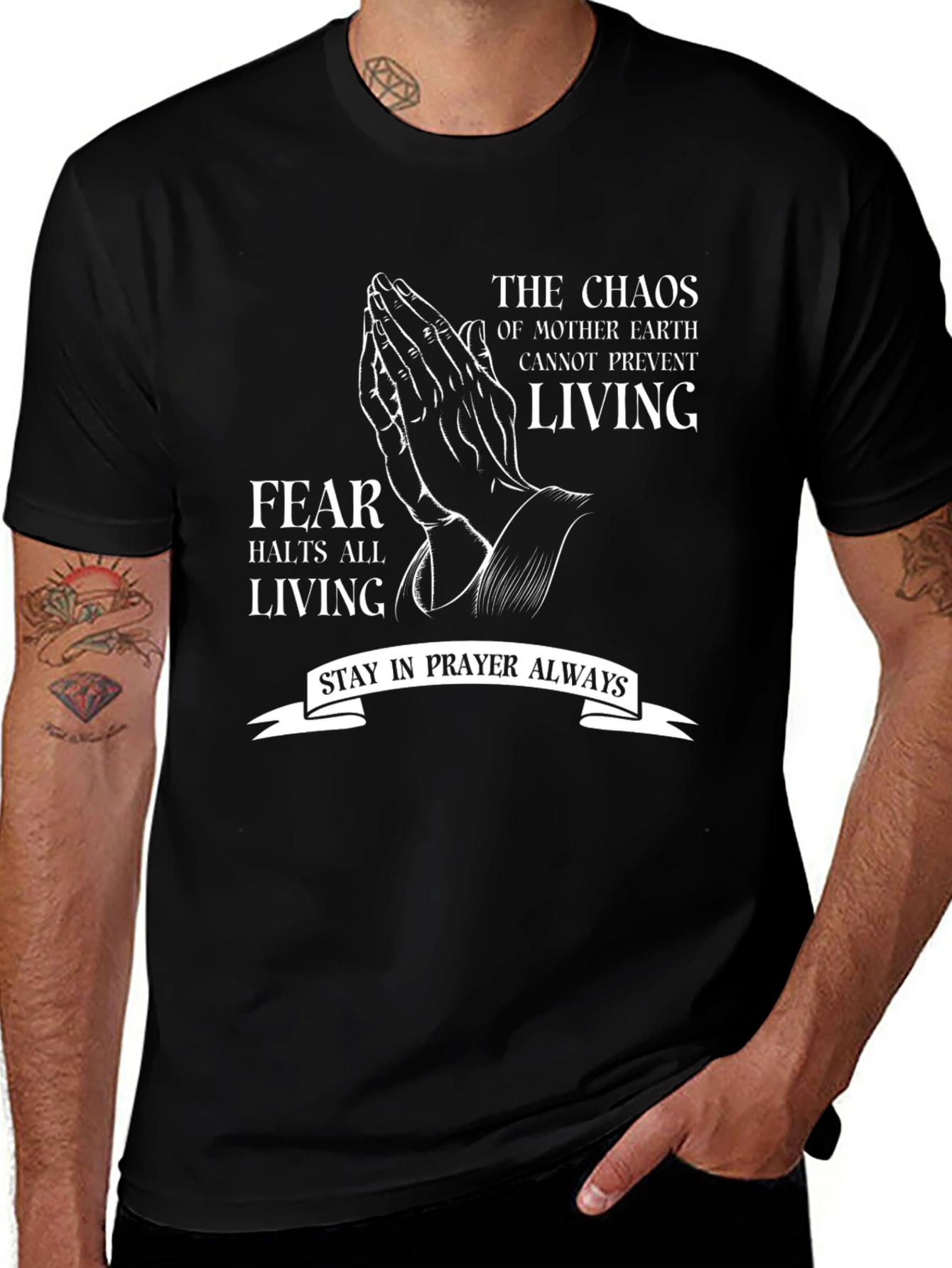 Prayerful Living T-Shirt: Fearless Faith Apparel