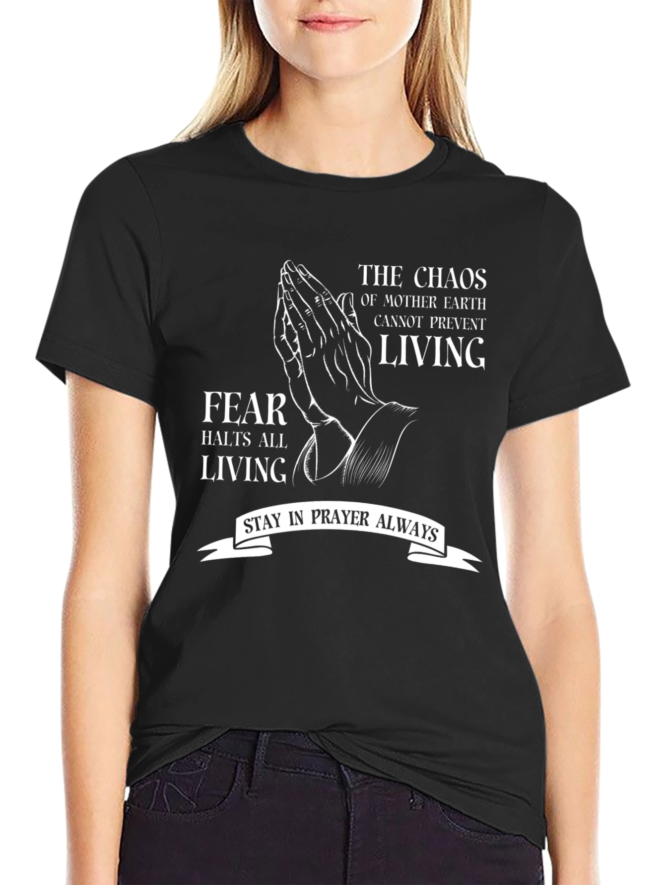 Prayerful Living T-Shirt: Fearless Faith Apparel