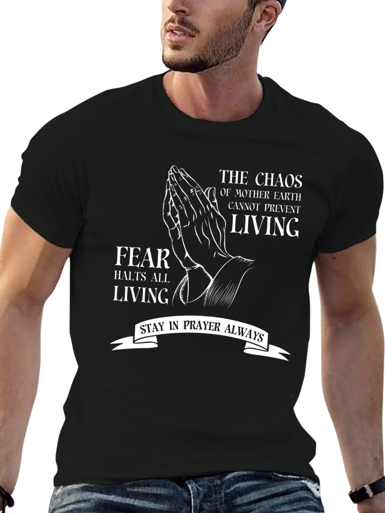 Prayerful Living T-Shirt: Fearless Faith Apparel
