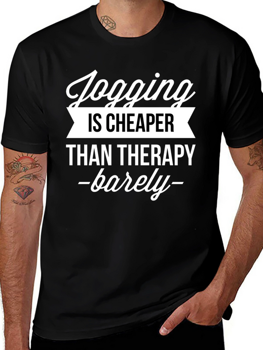 Jogging Cheaper Than Therapy Graphic Tee