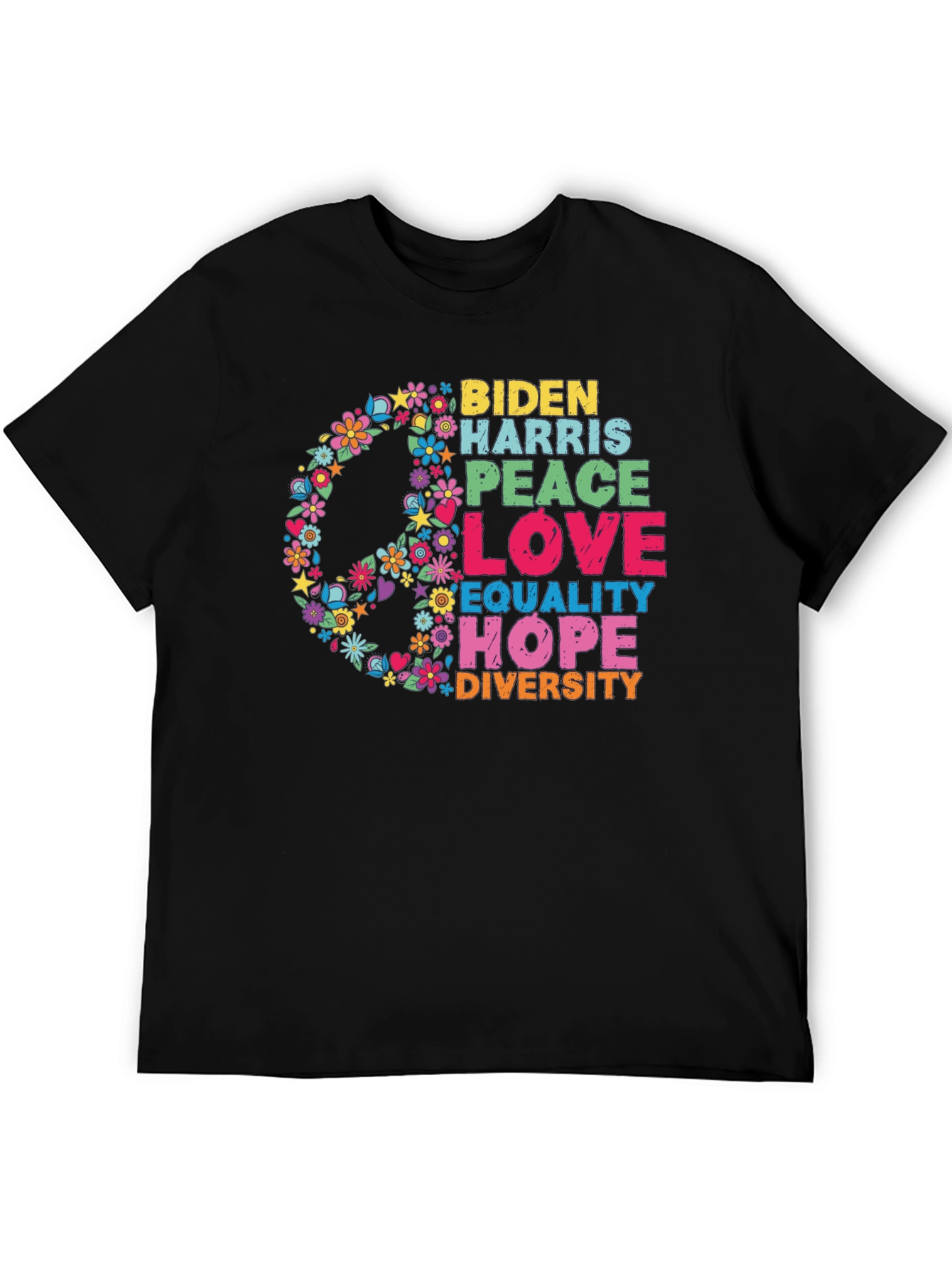 Biden Harris Peace Love Equality Hope Diversity T-Shirt
