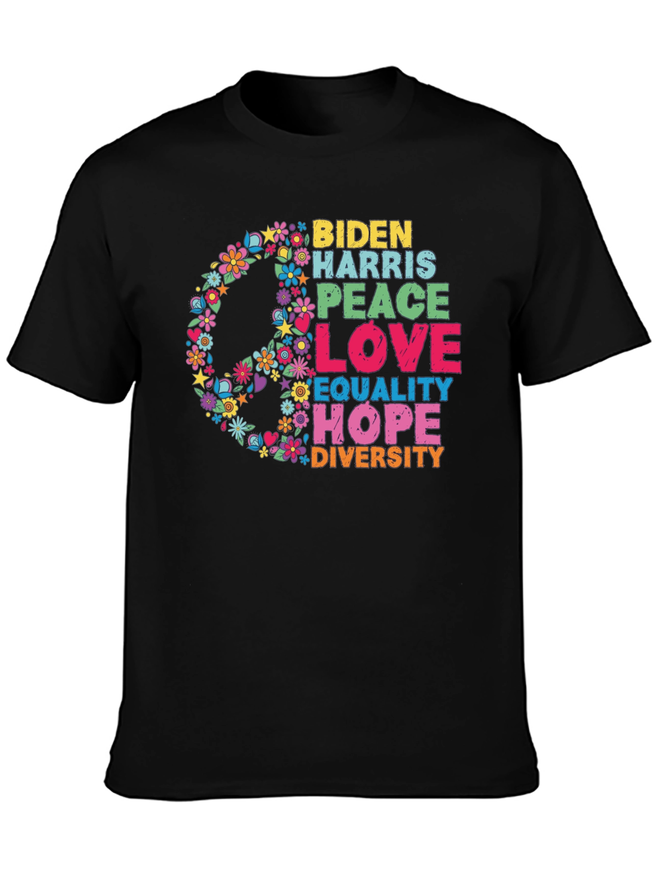 Biden Harris Peace Love Equality Hope Diversity T-Shirt