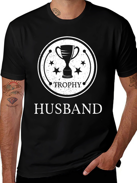 Trophy Husband Black Graphic T-Shirt