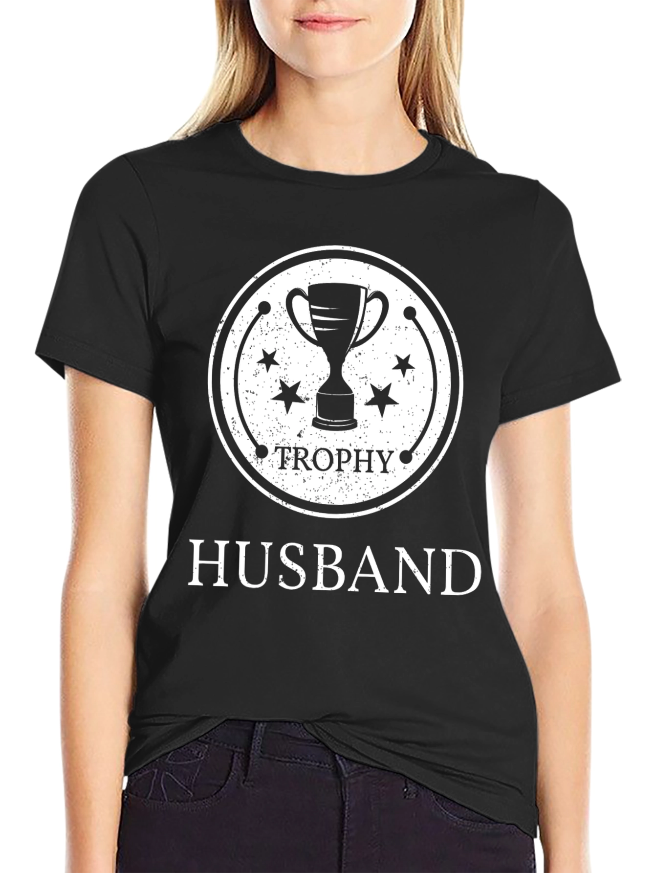 Trophy Husband Black Graphic T-Shirt