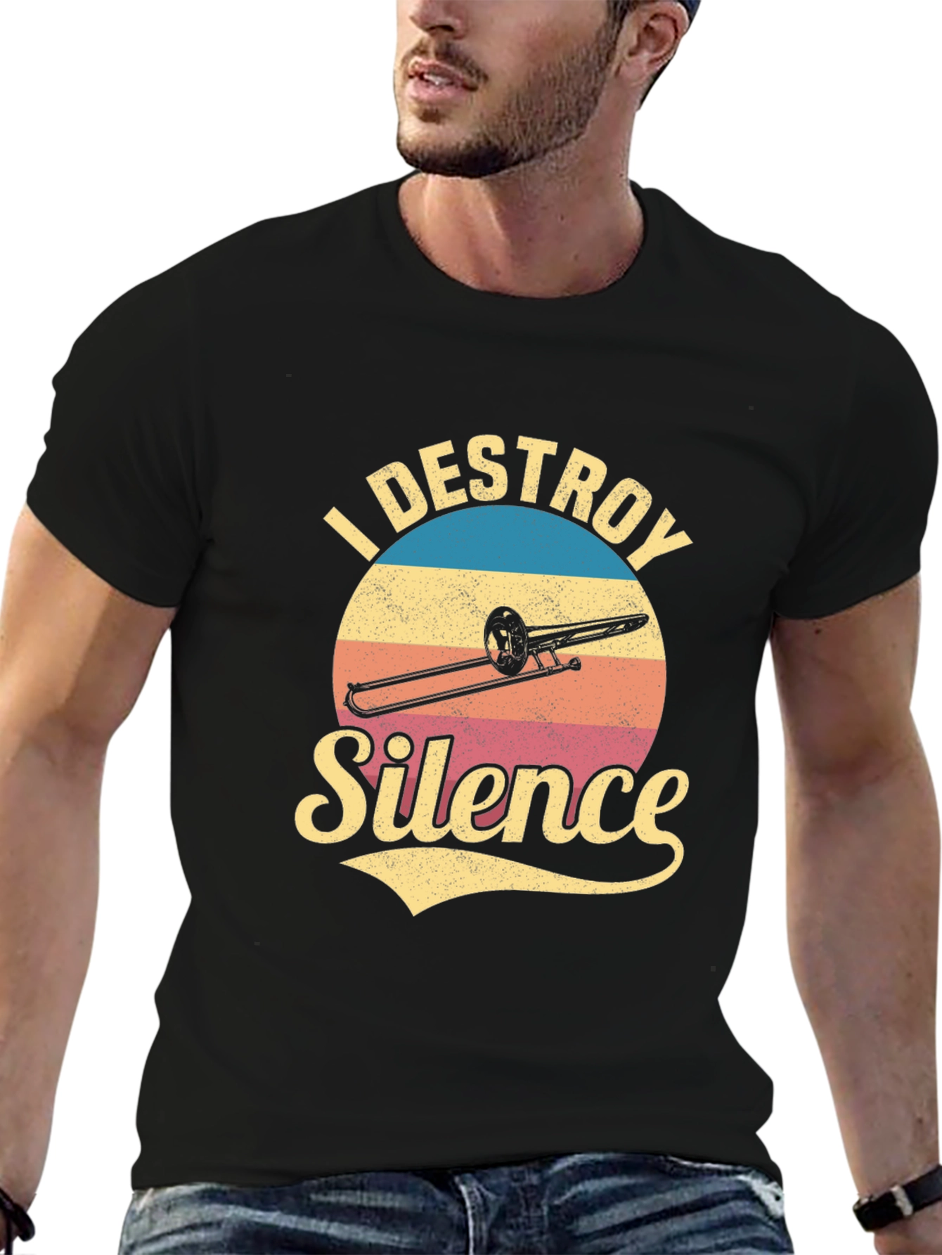 I Destroy Silence Trombone Player T-Shirt