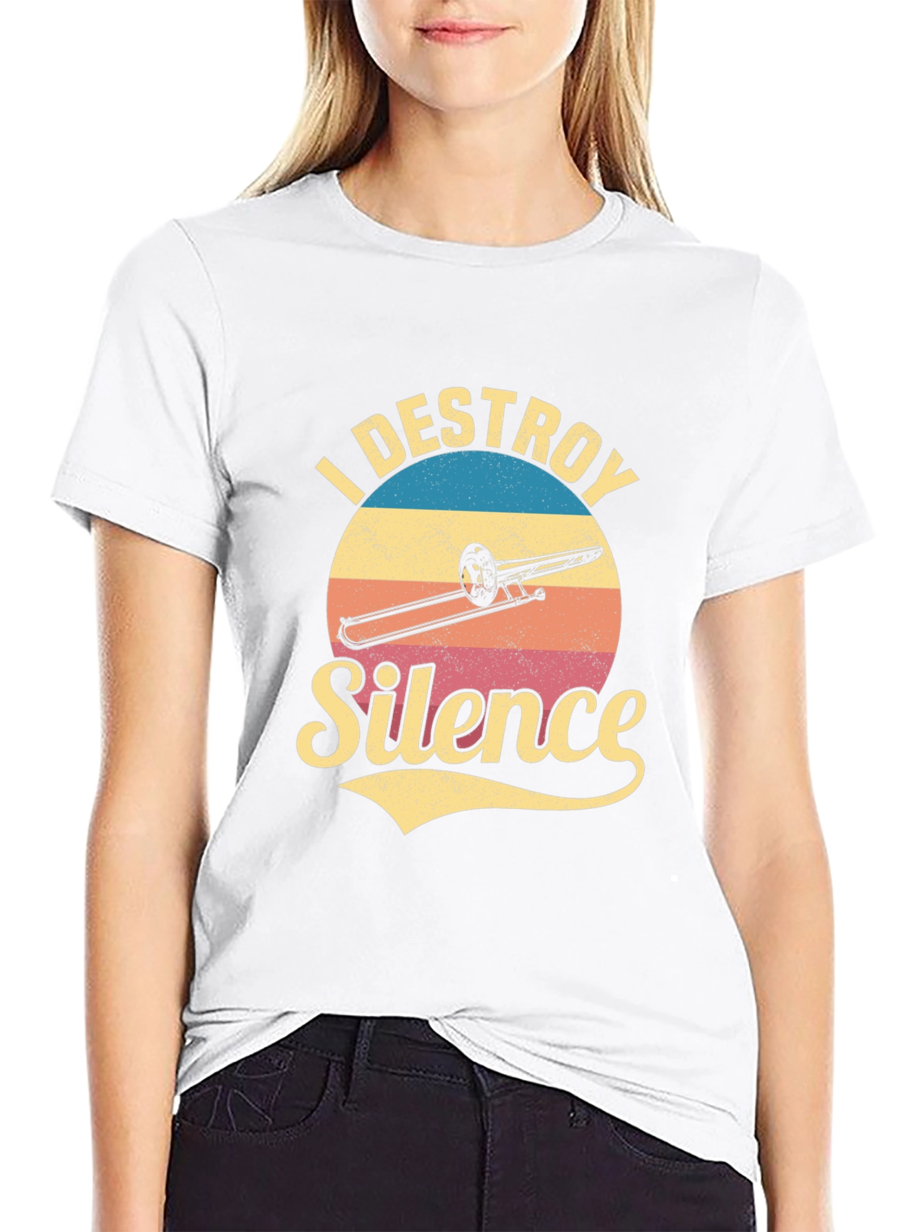 I Destroy Silence Trombone Player T-Shirt