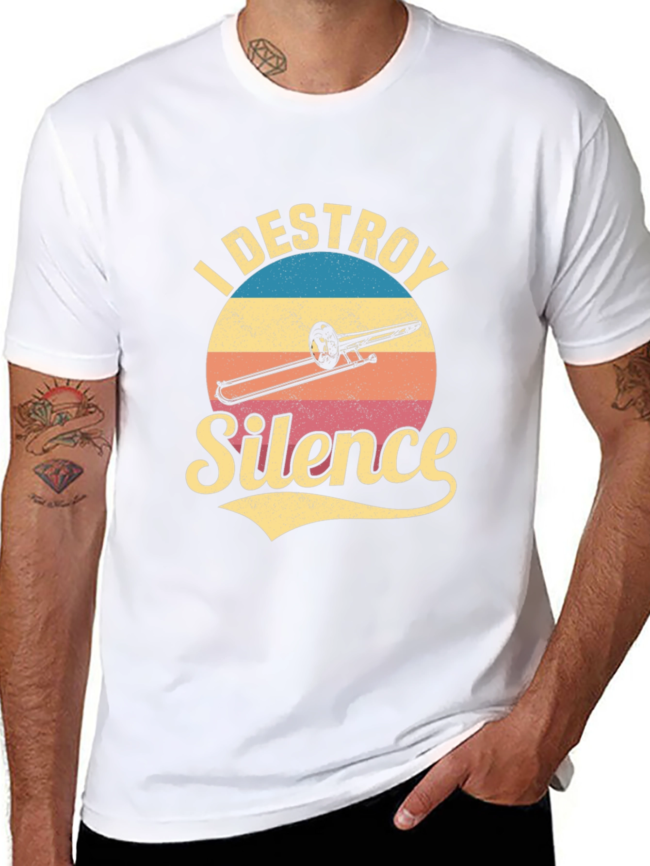 I Destroy Silence Trombone Player T-Shirt