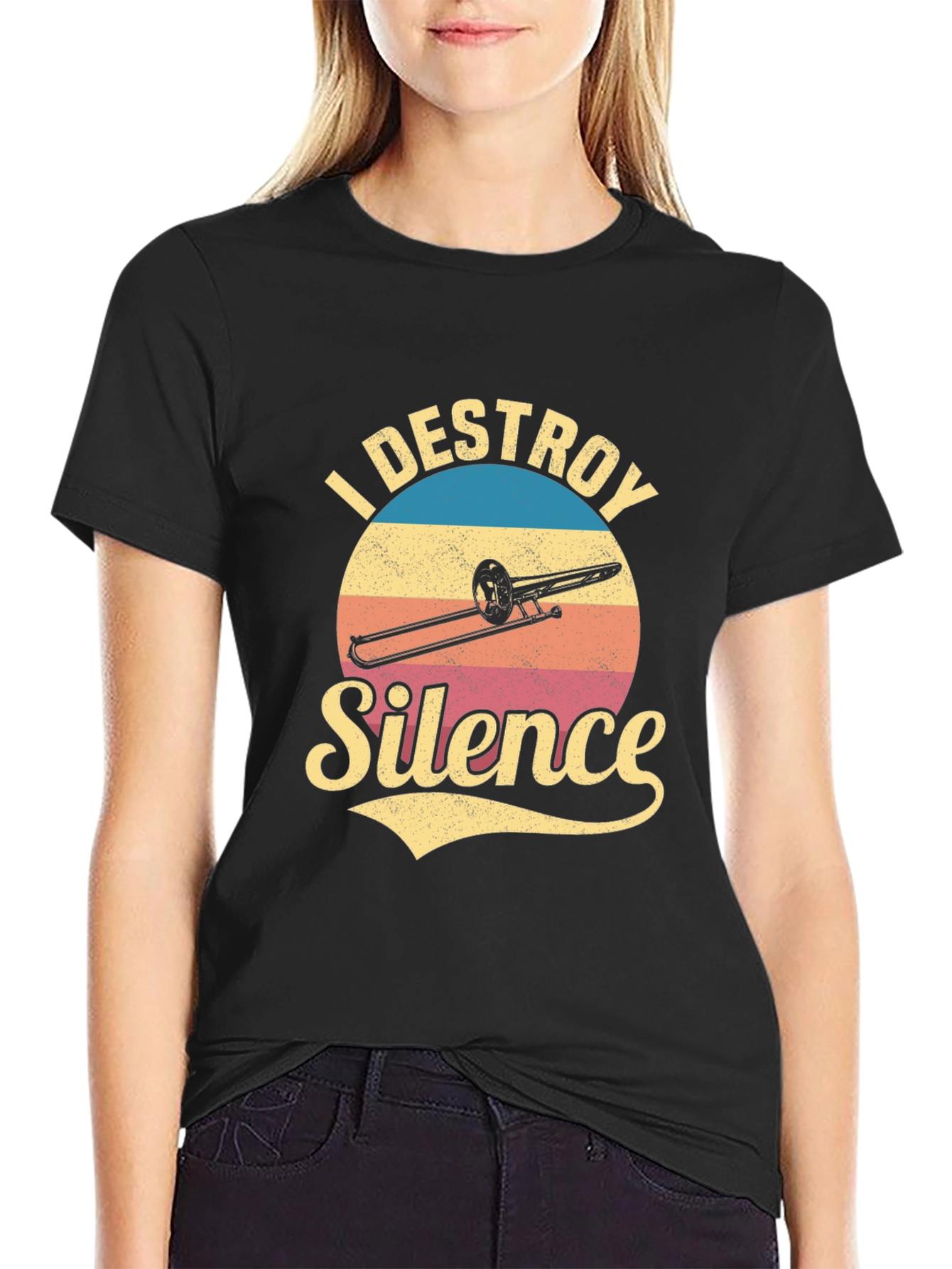 I Destroy Silence Trombone Player T-Shirt