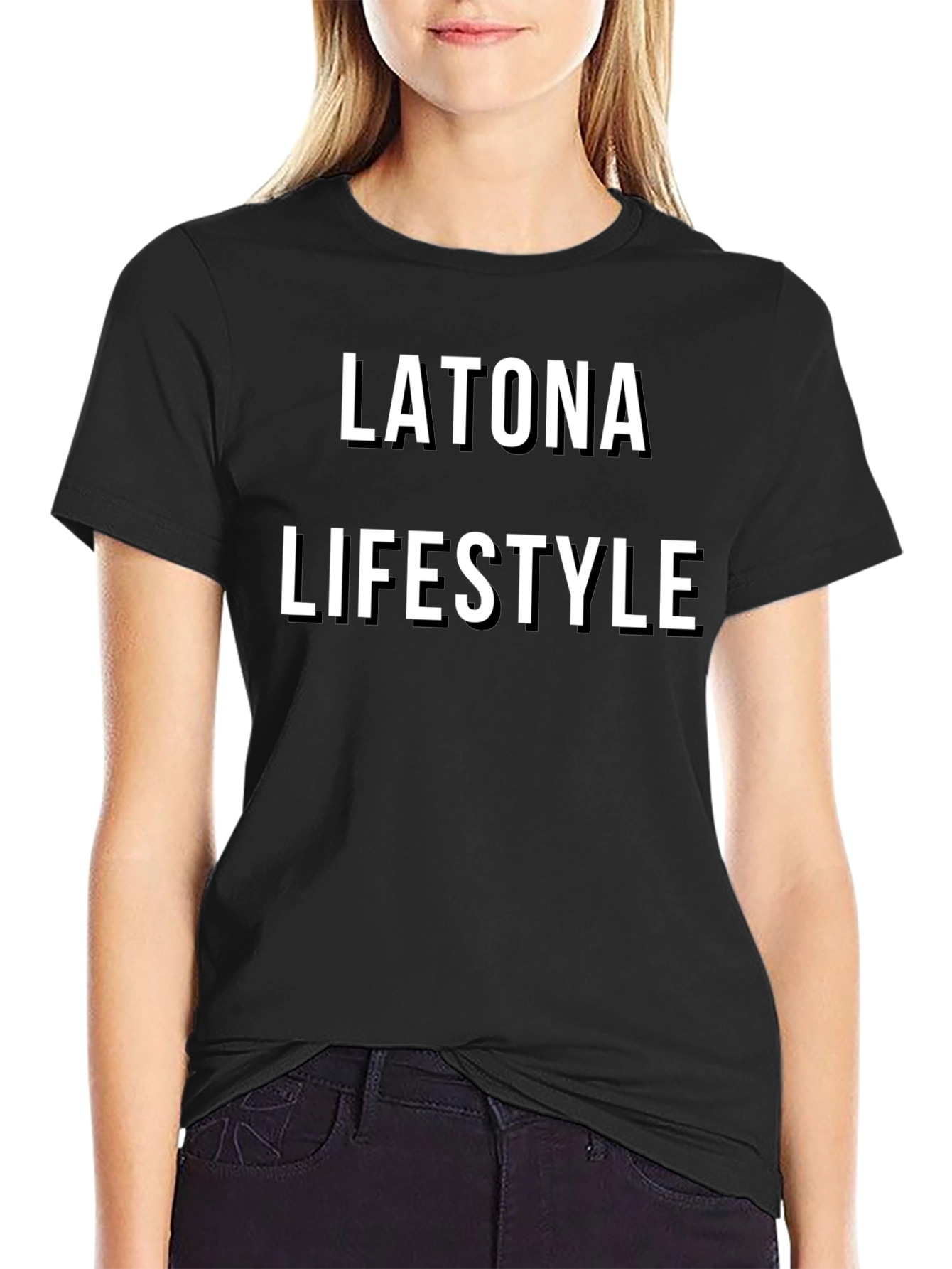 Latona Lifestyle Black T-Shirt