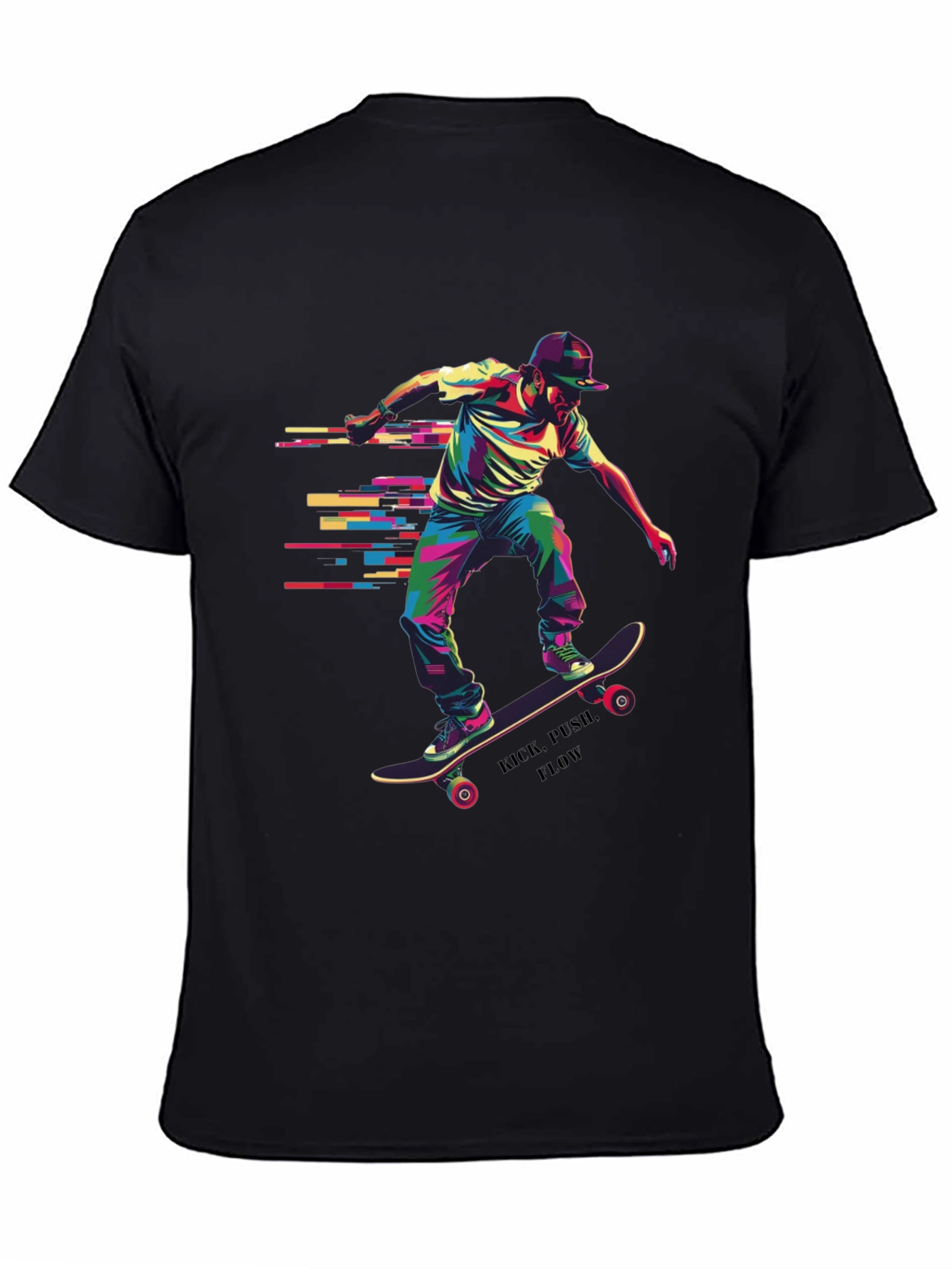 Skateboarder Graphic Tee - Kick Push Flow