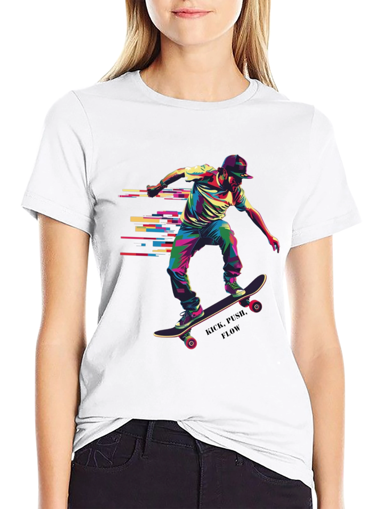 Skateboarder Graphic Tee - Kick Push Flow
