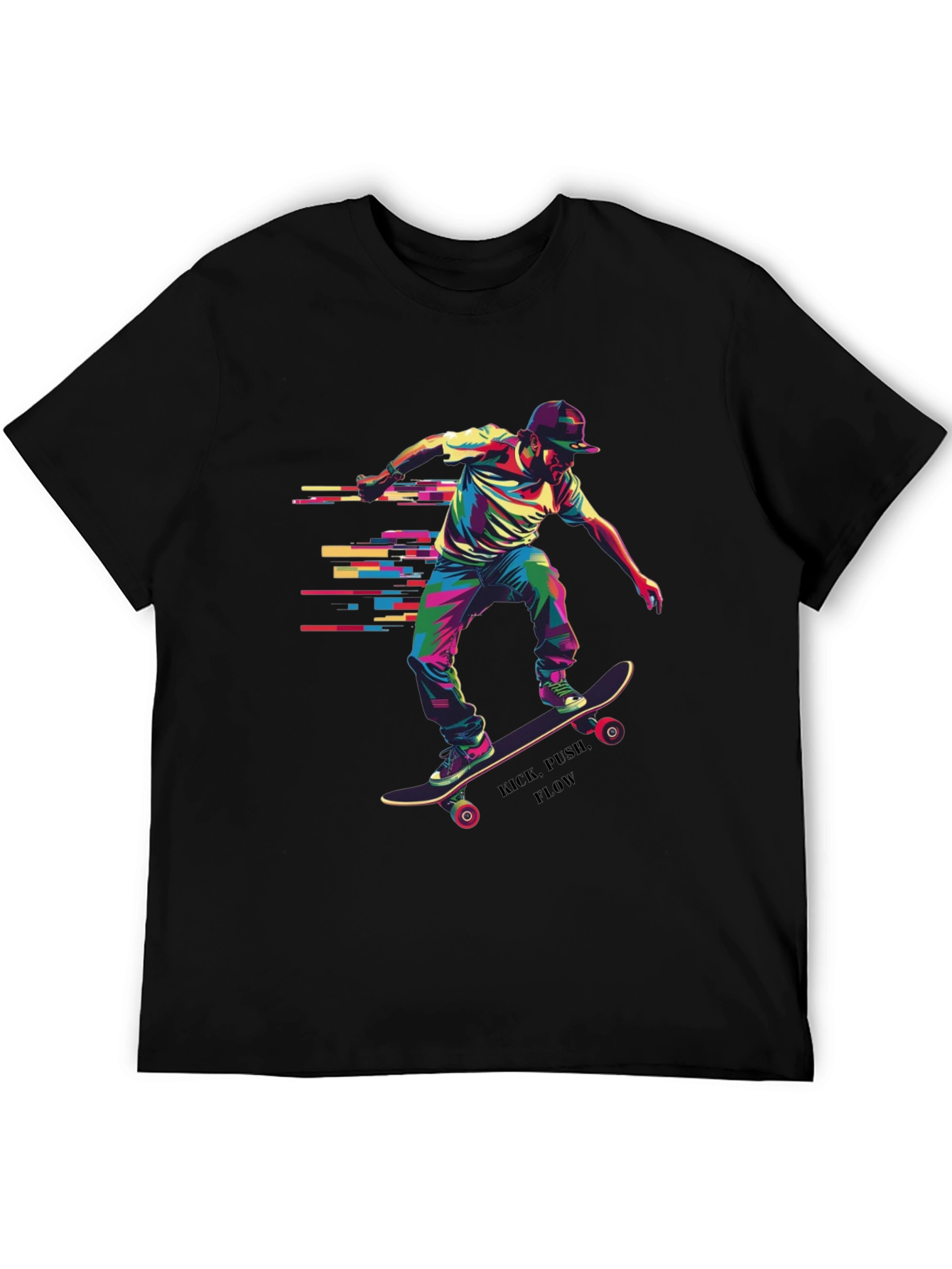 Skateboarder Graphic Tee - Kick Push Flow