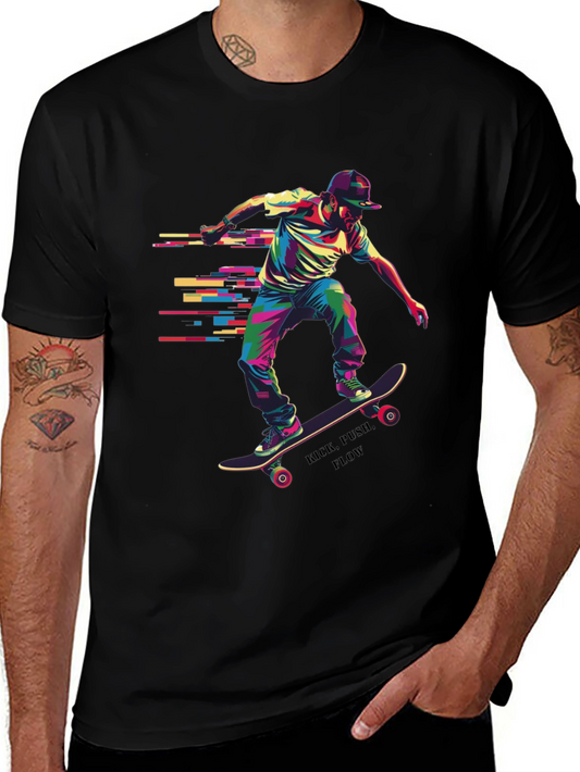 Skateboarder Graphic Tee - Kick Push Flow