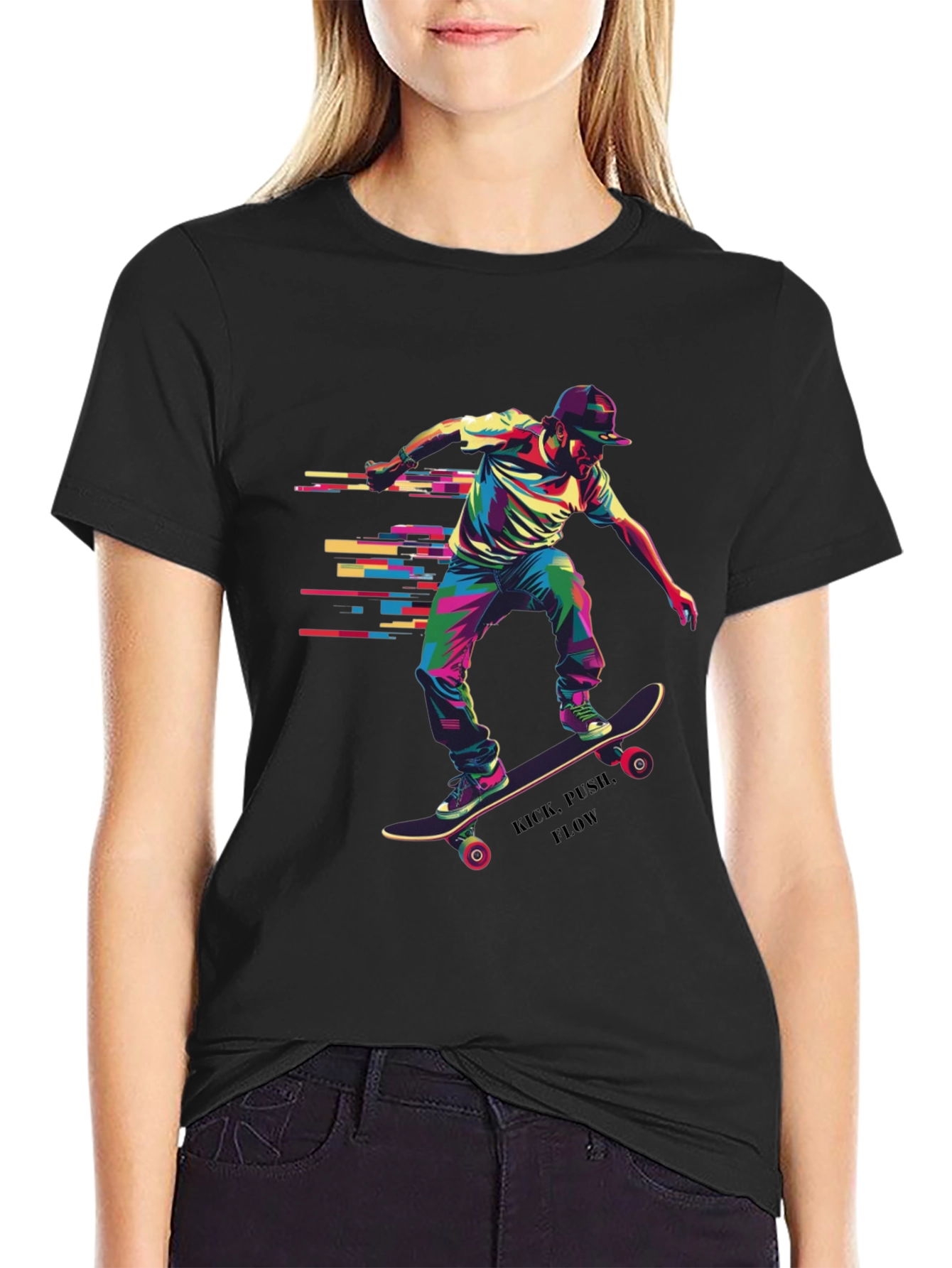 Skateboarder Graphic Tee - Kick Push Flow