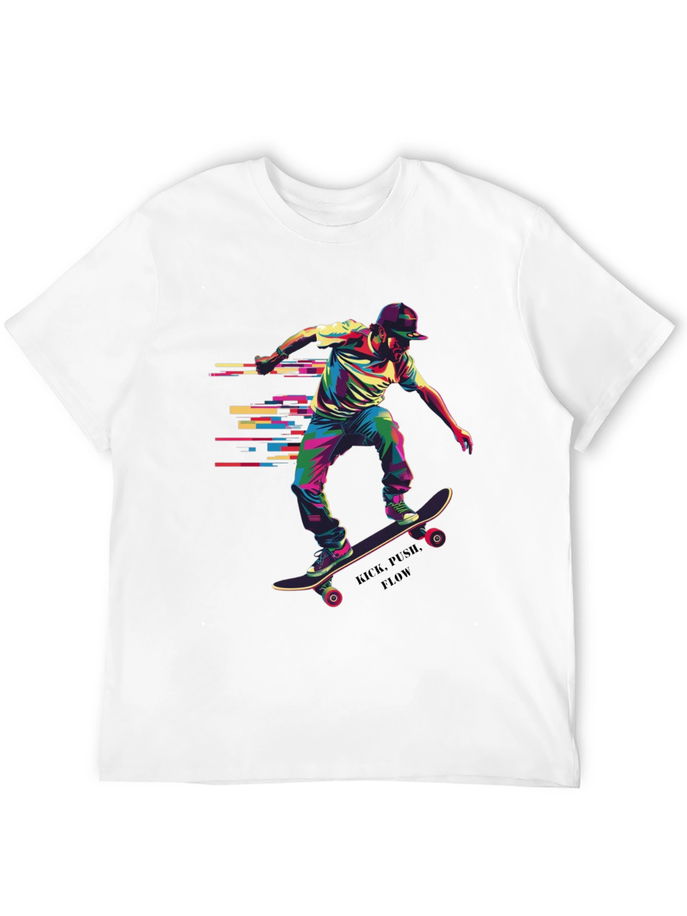 Skateboarder Graphic Tee - Kick Push Flow