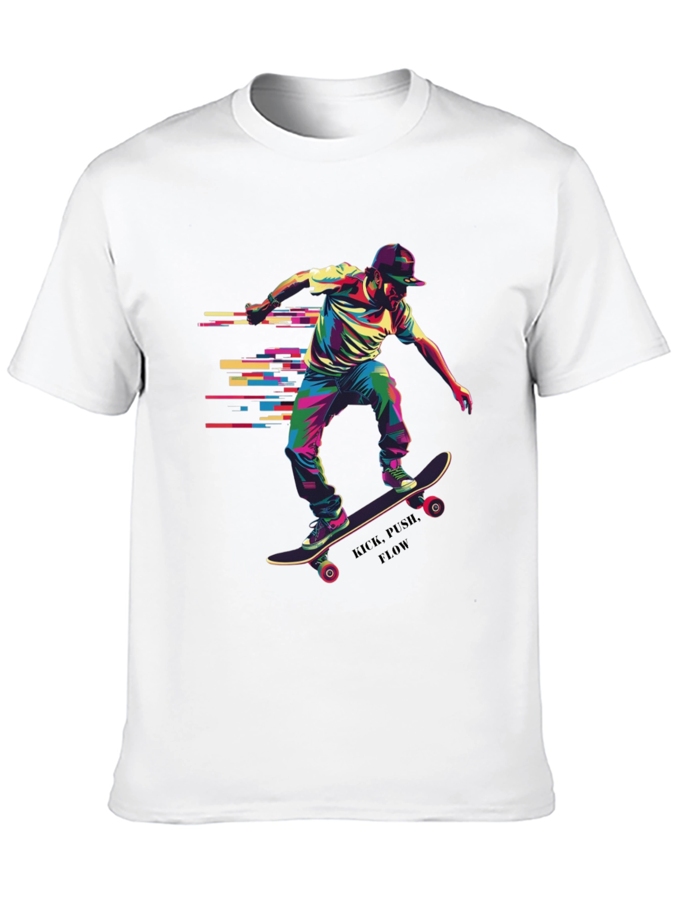 Skateboarder Graphic Tee - Kick Push Flow