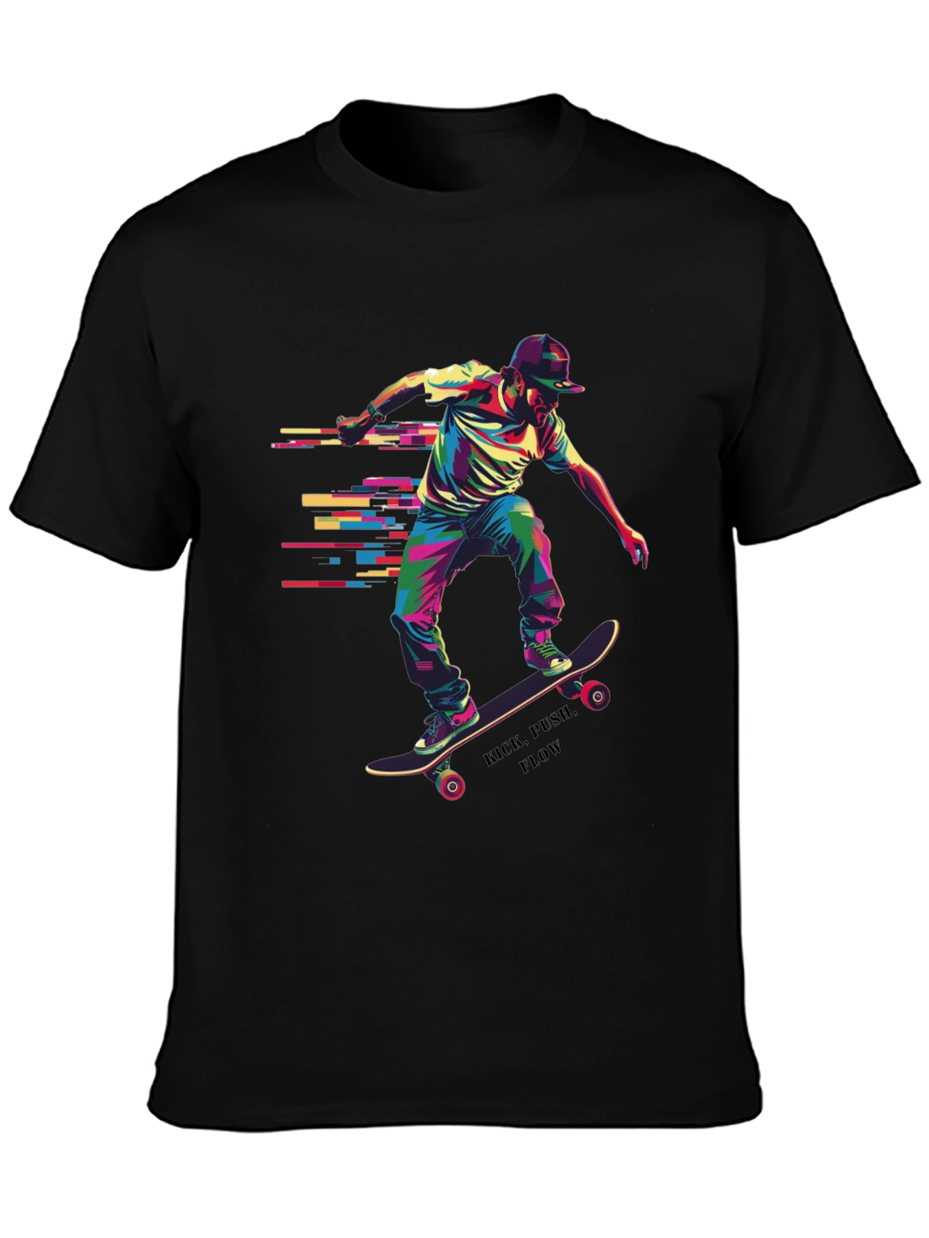 Skateboarder Graphic Tee - Kick Push Flow