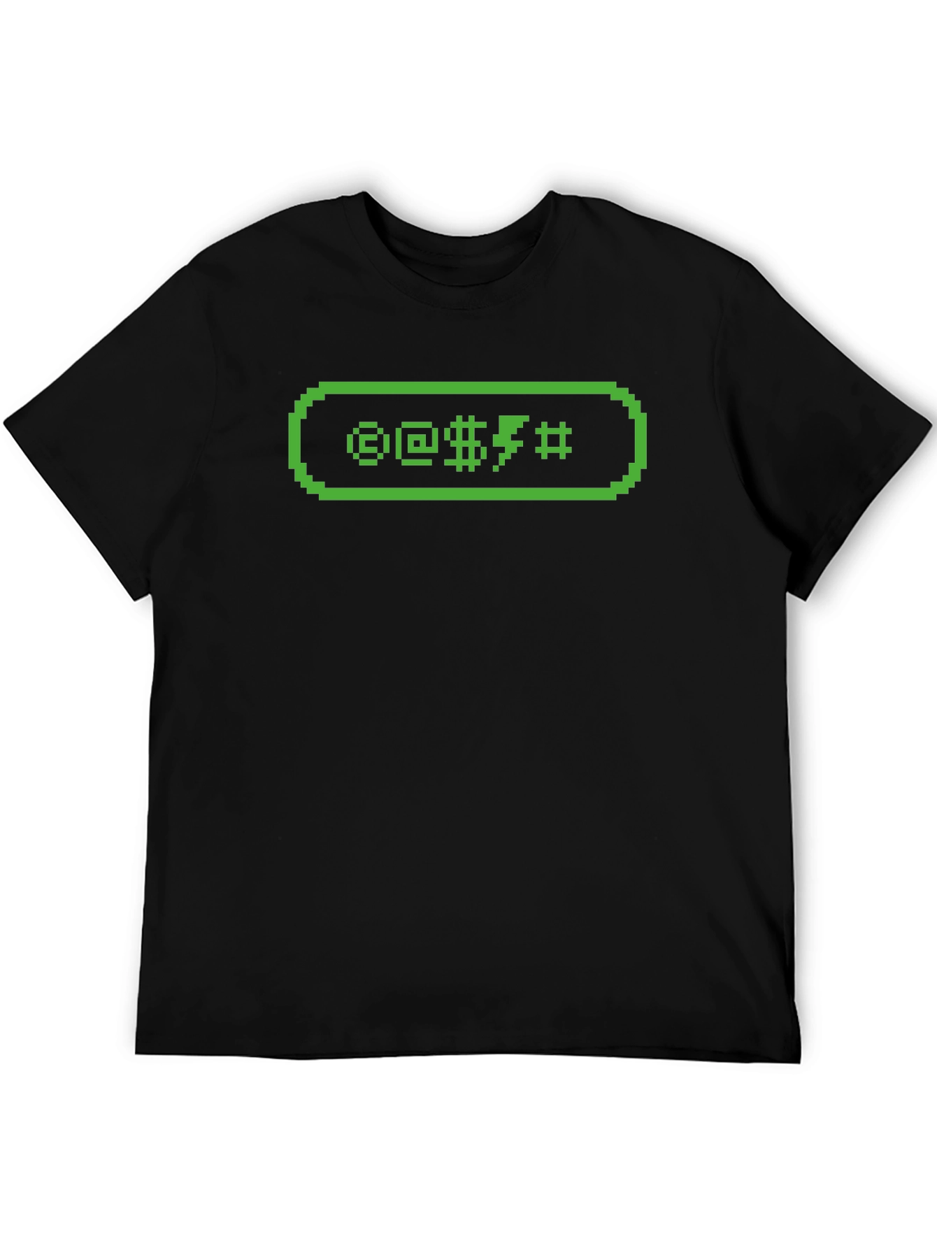 Pixelated Swearing Graphic Tee - Black T-Shirt