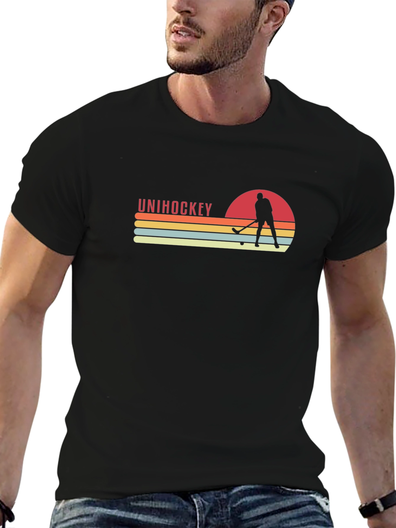 Unihockey Sunset Graphic Tee - Retro Hockey T-Shirt