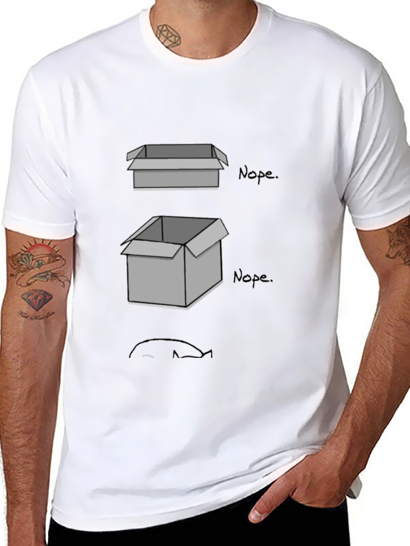 Nope Cat T-Shirt - If I Fits I Sits!