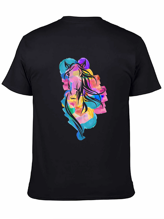Watercolor Horse Graphic Black Tee