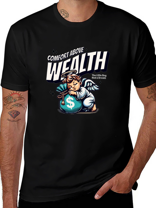 Comfort Above Wealth Angel Graphic T-Shirt